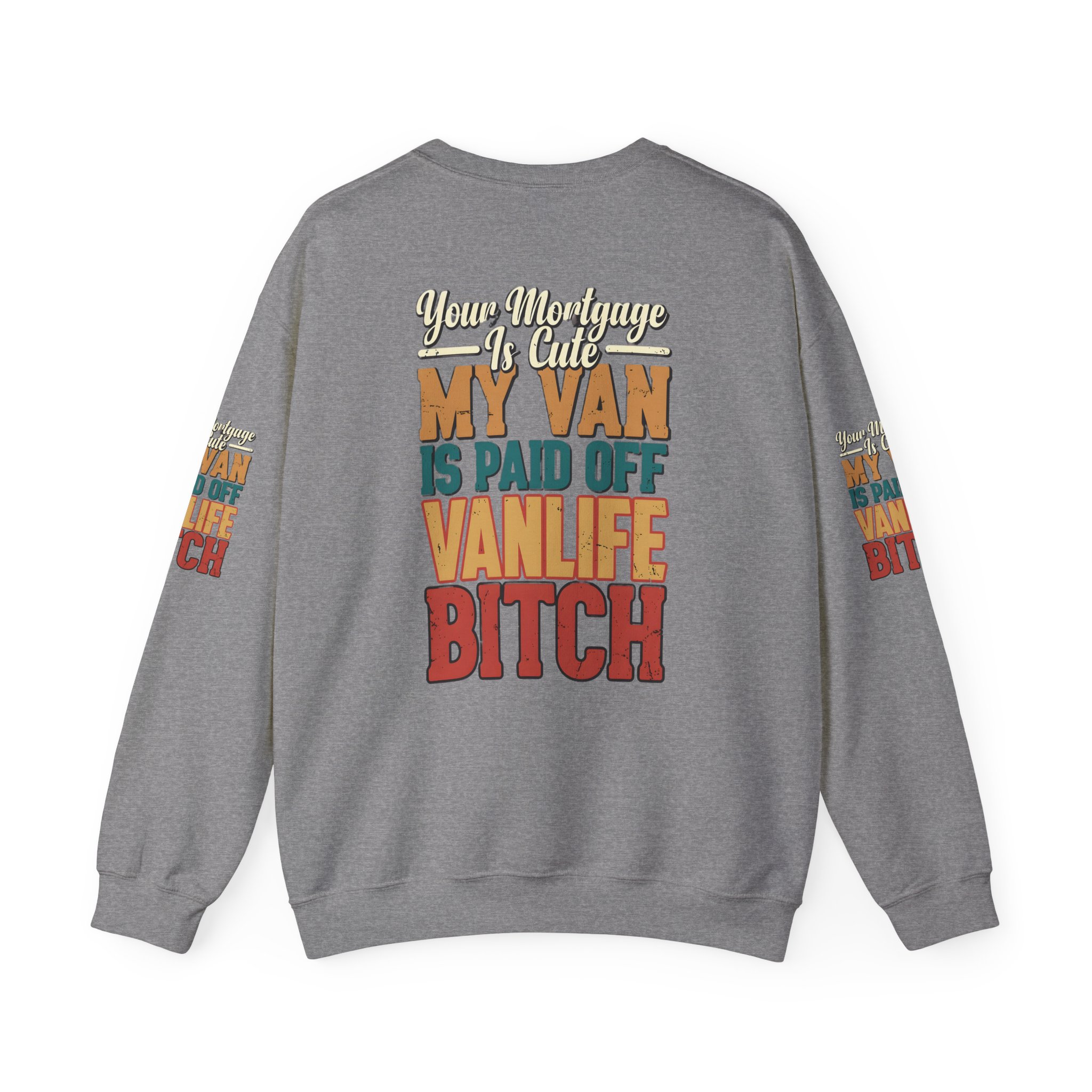 Unisex Heavy Blend™ Crewneck Sweatshirt — "Your Mortgage Is Cute" Design F**K-Line