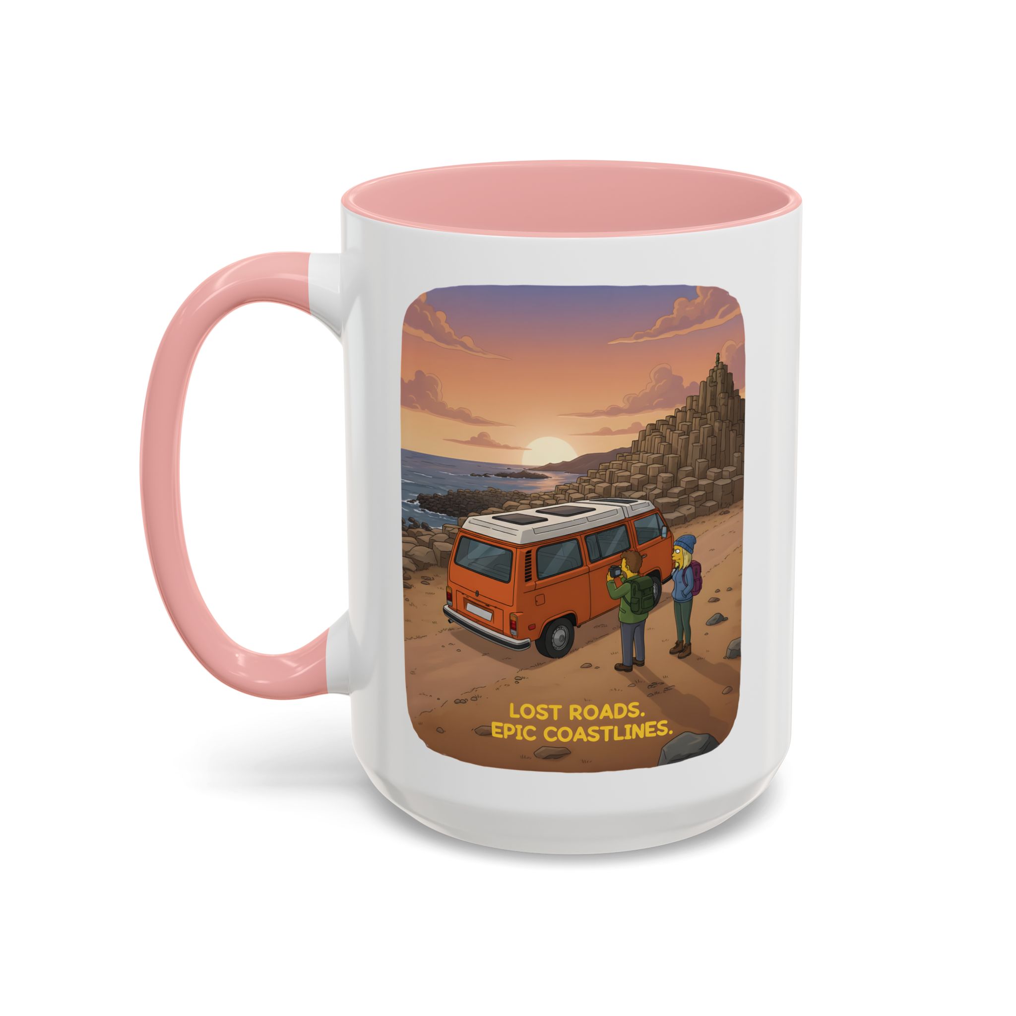 Accent Coffee Mug (11, 15oz) — "Lost Roads Epic Coastlines" Design Sitcom-Line