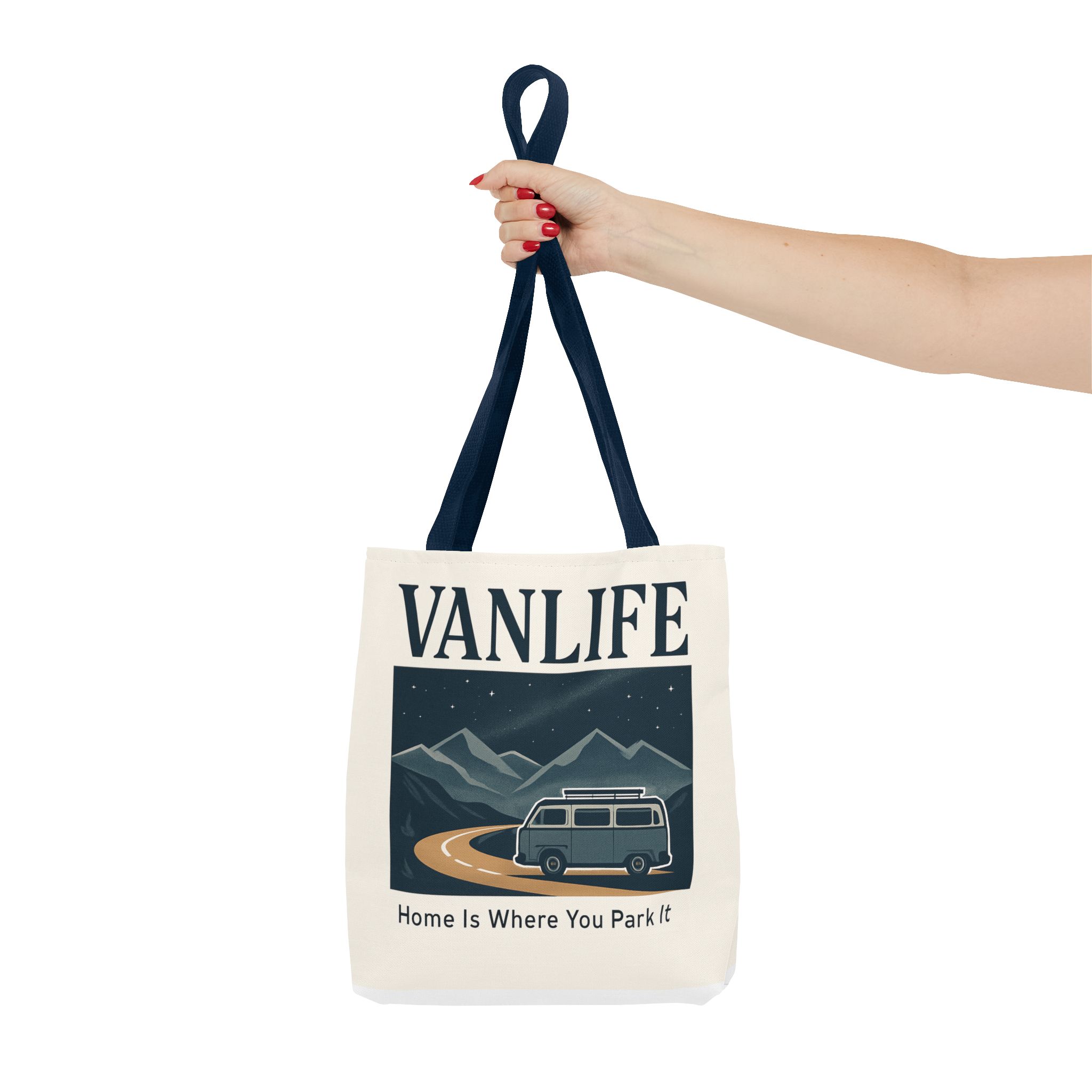 Vanlife Tote Bag — "Vanlife - Home Is Where You Park It" Campervan Beach/Adventure Tote