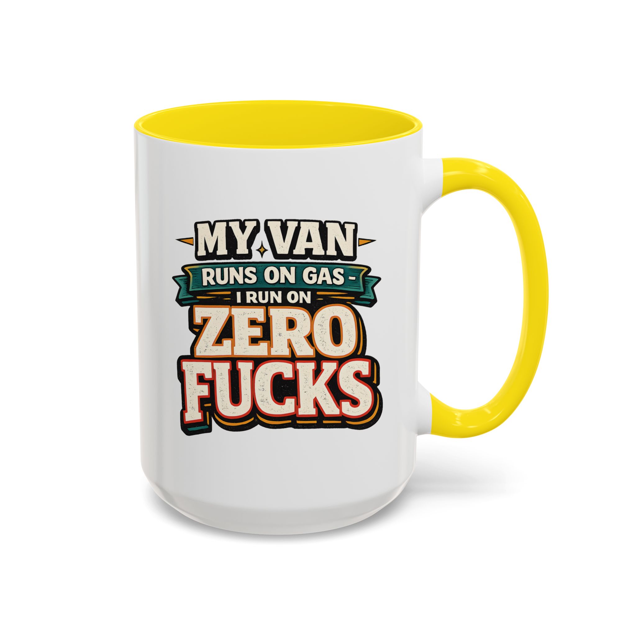 Accent Coffee Mug (11, 15oz) — "My Van Runs On Gas" Design F**K-Line