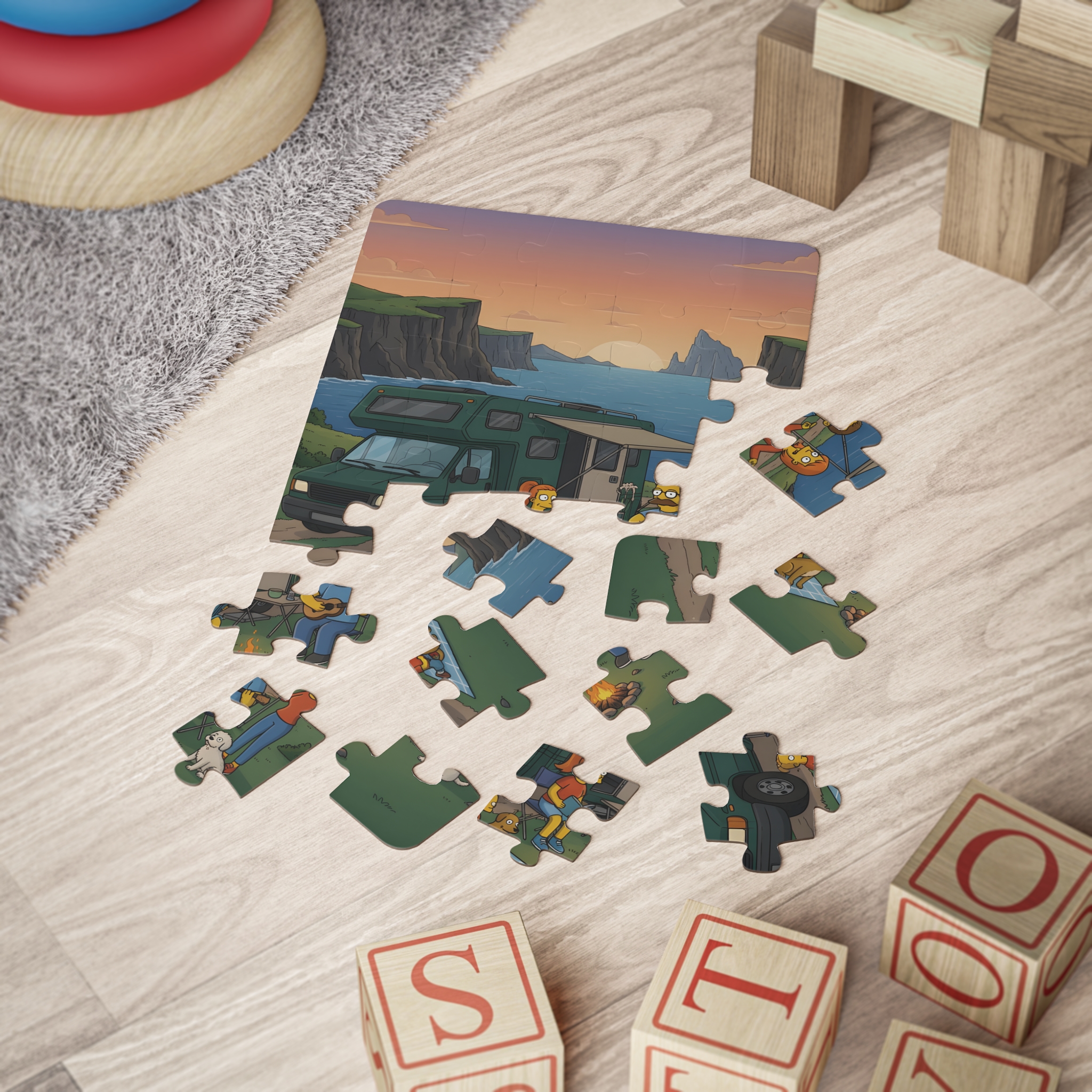 17728280939020915256_2048.jpeg Kids' 30‑Piece Camping Puzzle— Family RV Camping Jigsaw for Children