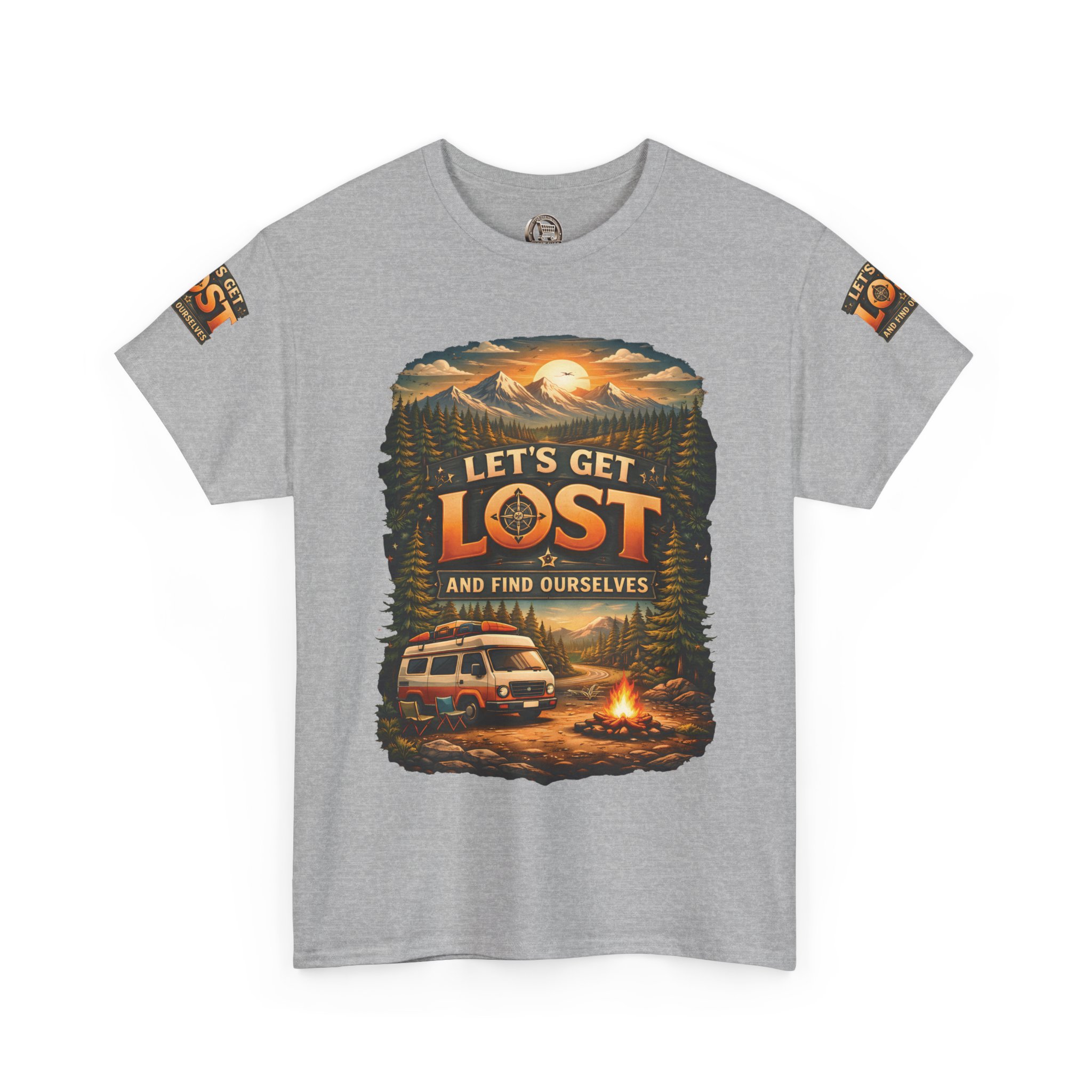 Unisex Heavy Cotton Tee — "Let´s Get Lost And Found Ourselfs" Design Scenic-Line