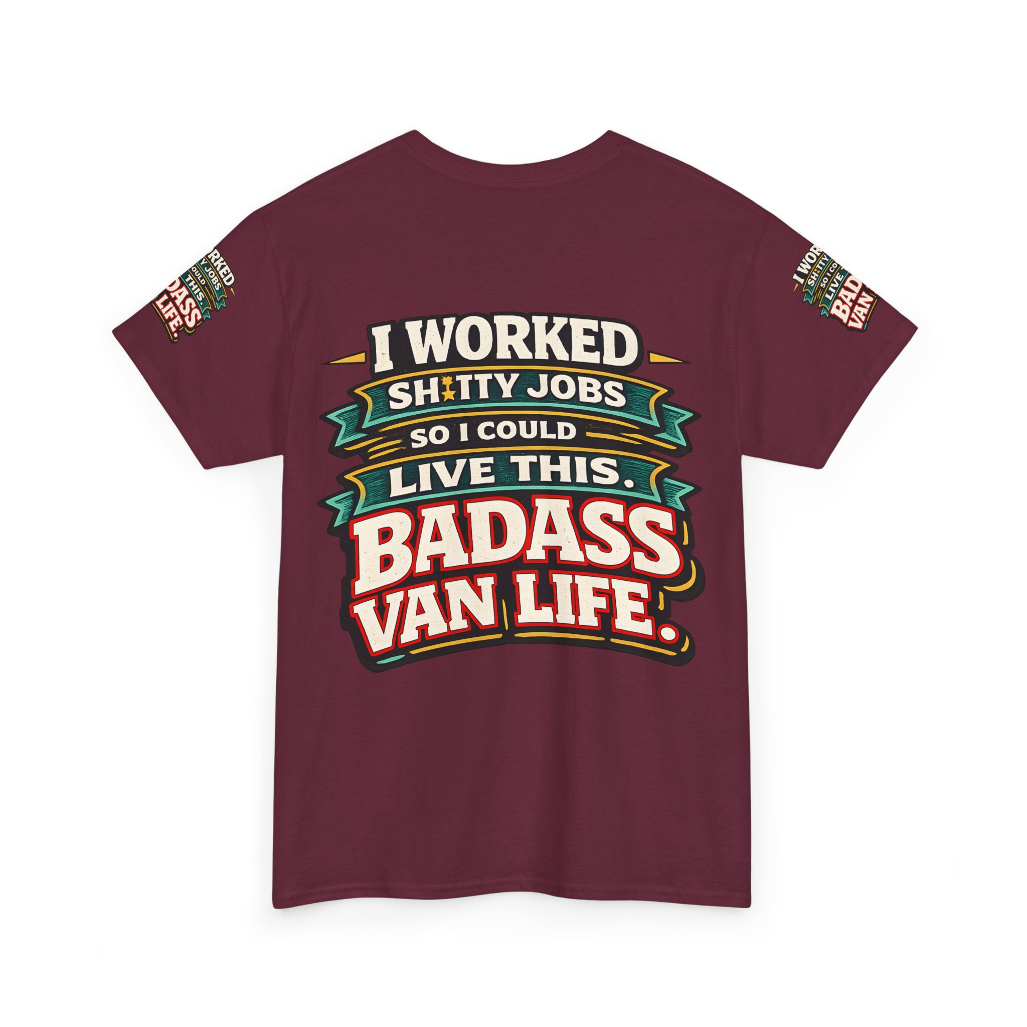 Unisex Heavy Cotton Tee — "I Worked Shitty Jobs" Design F**K-Line