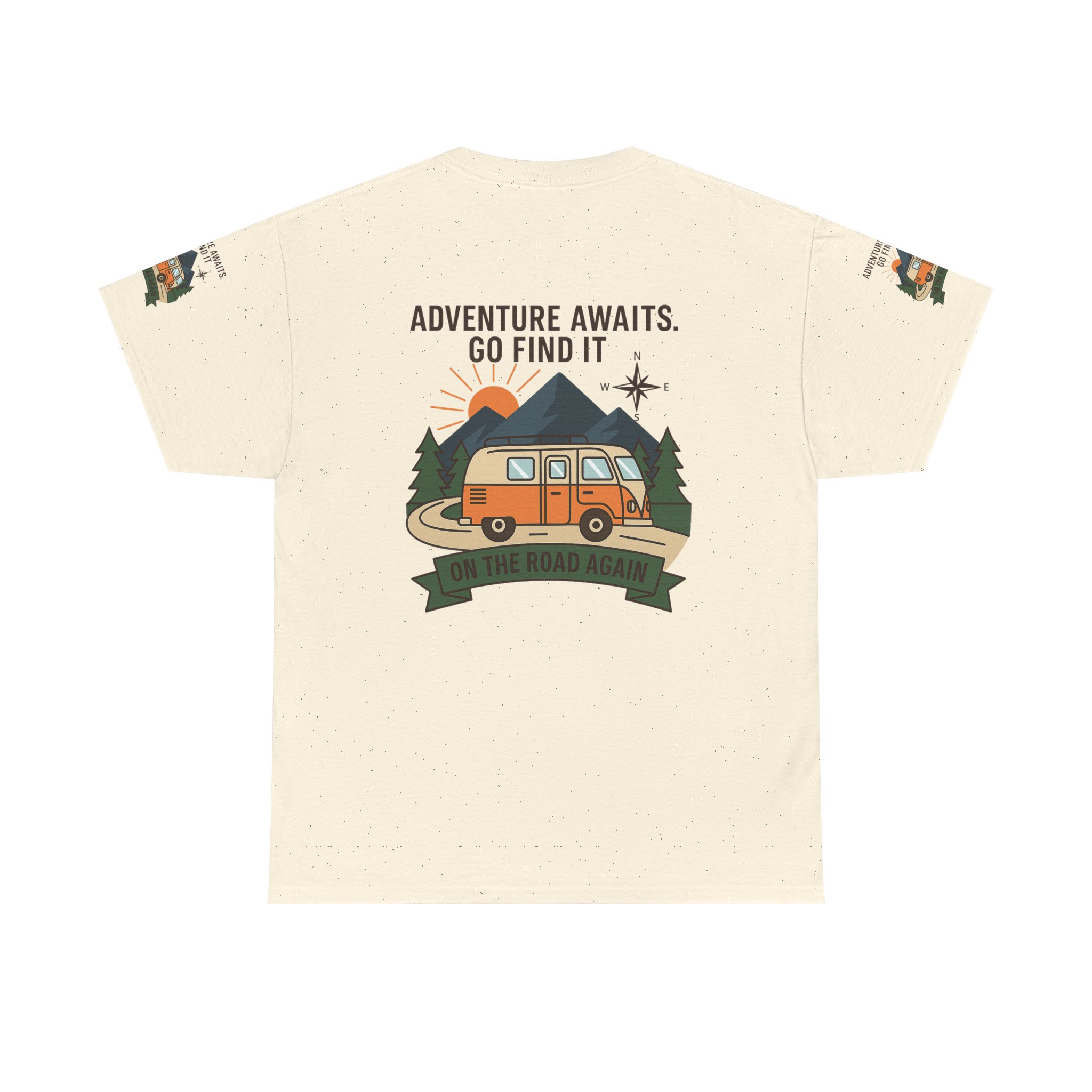 17738716654202999412_2048.jpeg Unisex Heavy Cotton Tee — 'Adventure Awaits. Go Find It' Camper Van T‑Shirt