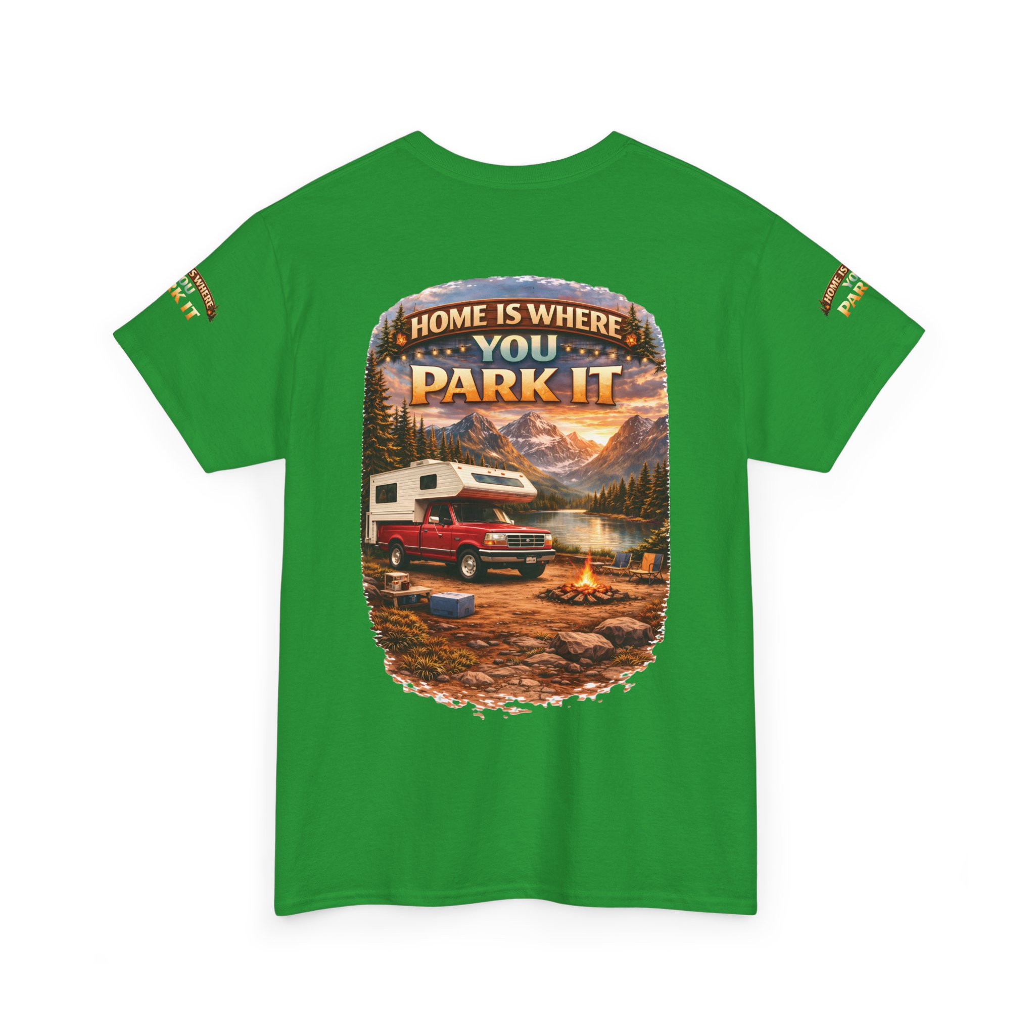 17752457155325073109_2048.jpeg Unisex Heavy Cotton Tee — "Home Is Where You Park It" Design Scenic-Line