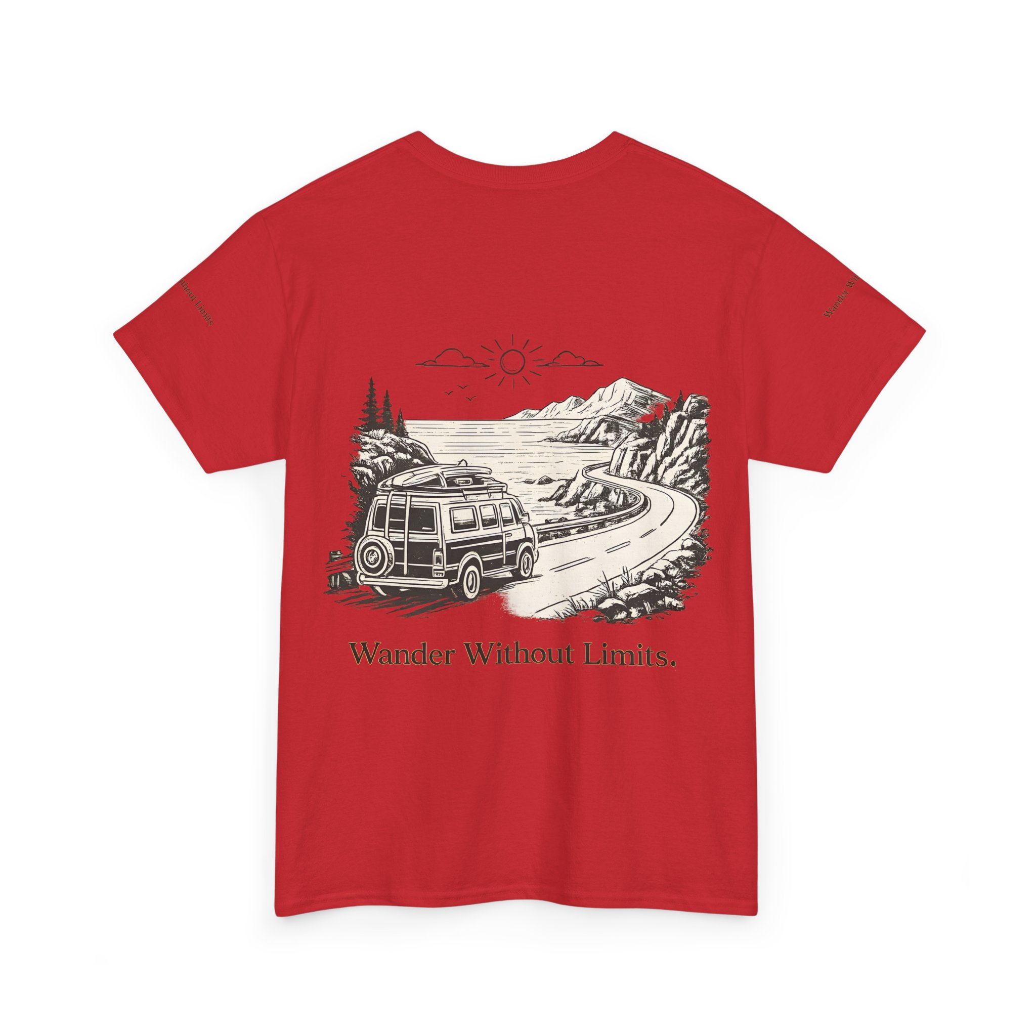 17755672815603589634_2048.jpeg Unisex Heavy Cotton Tee — "Wander Without Limits" Design Minimal-Line