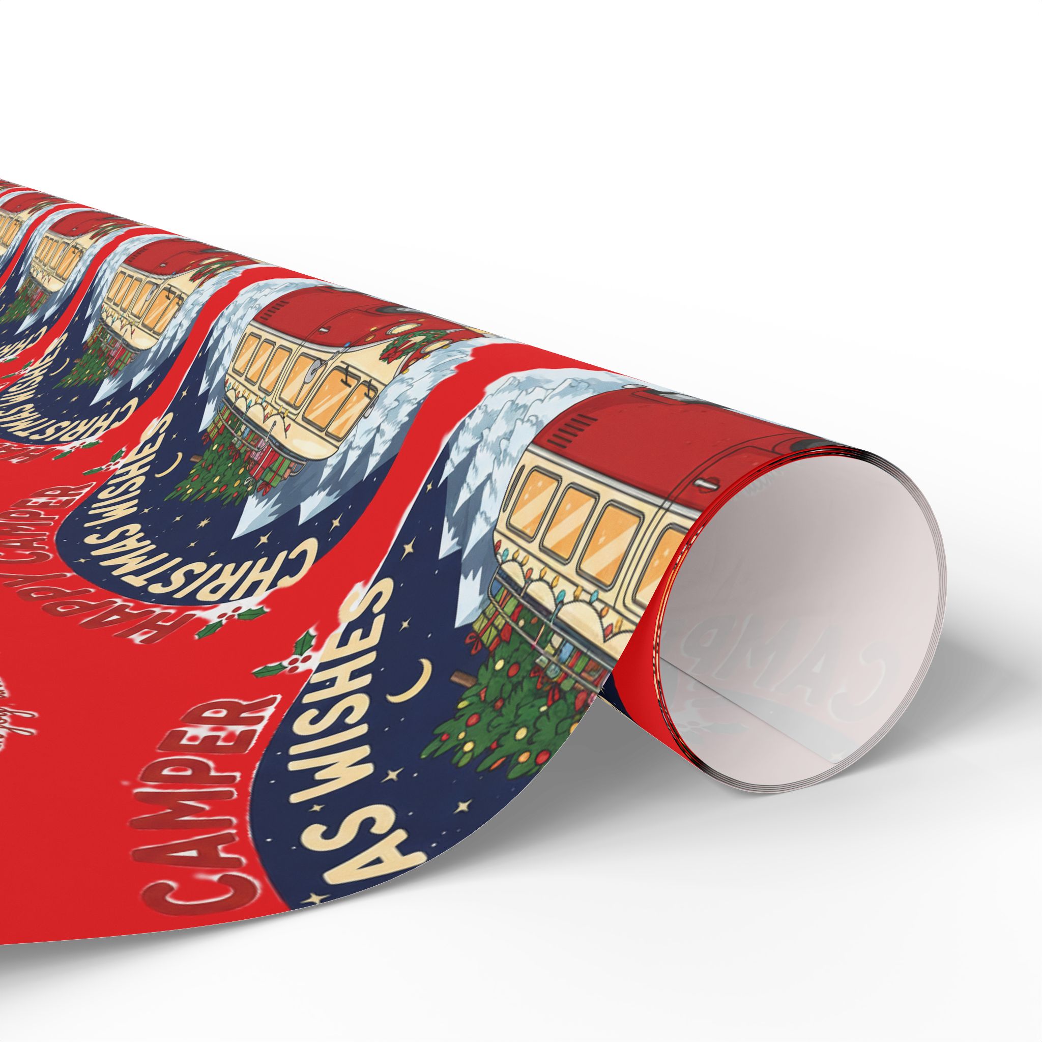 Christmas Camper Wrapping Paper - Retro RV Holiday Gift Wrap
