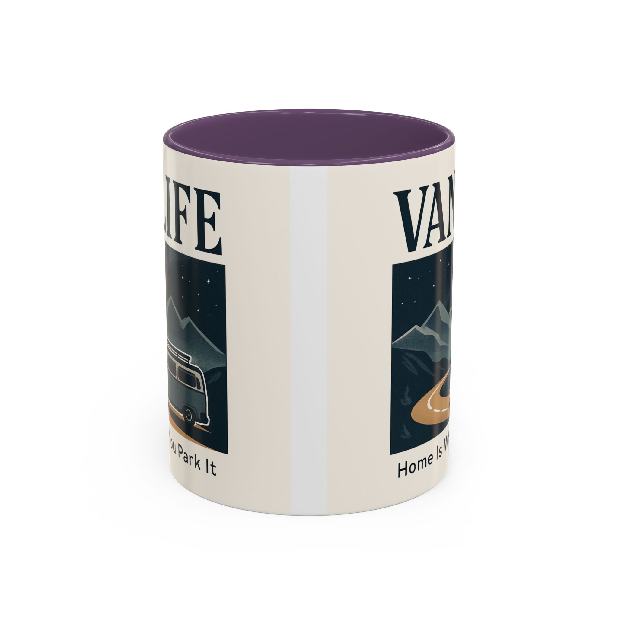Coffee Mug — "Vanlife - Home Is Where You Park It" Accent Campervan Travel Mug