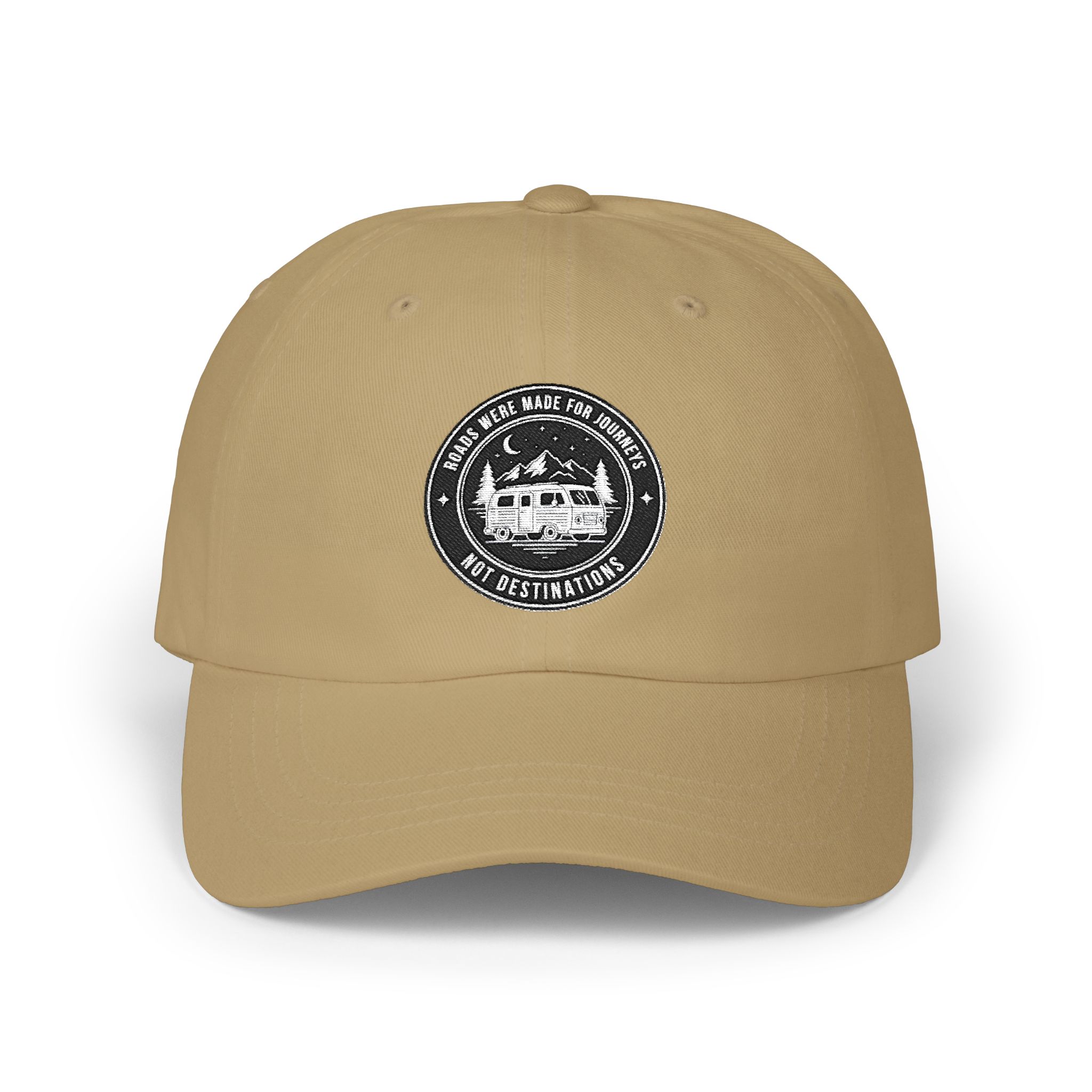 Dad Cap - "ROAD WHERE MADE FOR JOURNEYS-NOT DESTINATIONS" Vintage National Park Stamp Hat