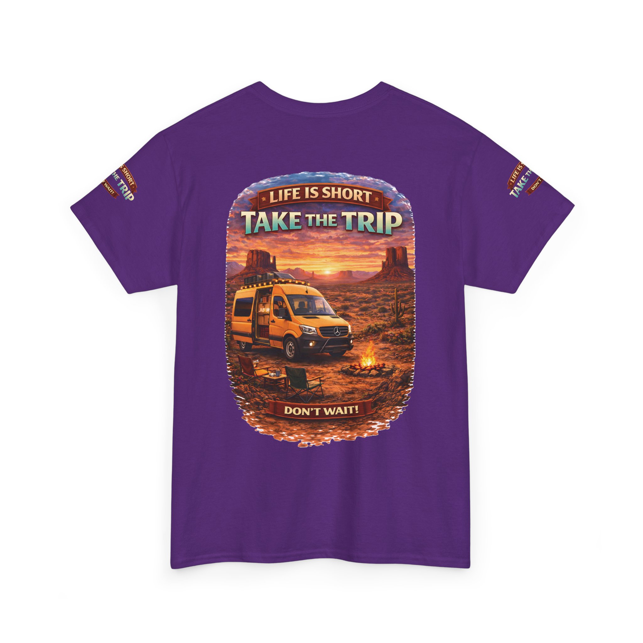 Unisex Heavy Cotton Tee — "Life Is To Short-Take The Trip" Design Scenic-Line