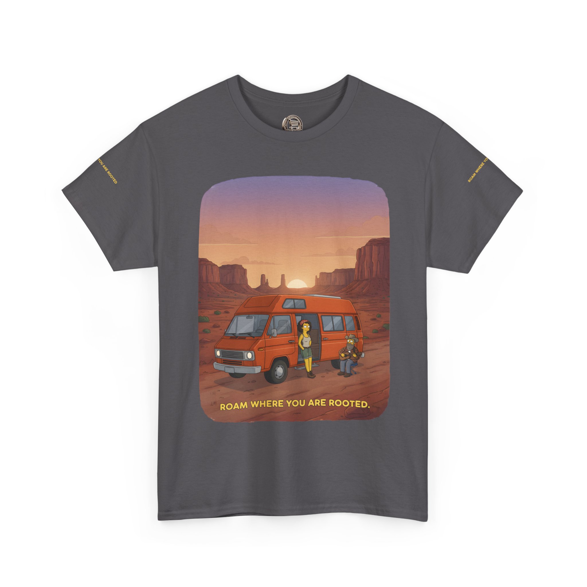 Unisex Heavy Cotton Tee — "Roam Where You Are Rooted" Design Sitcom-Line