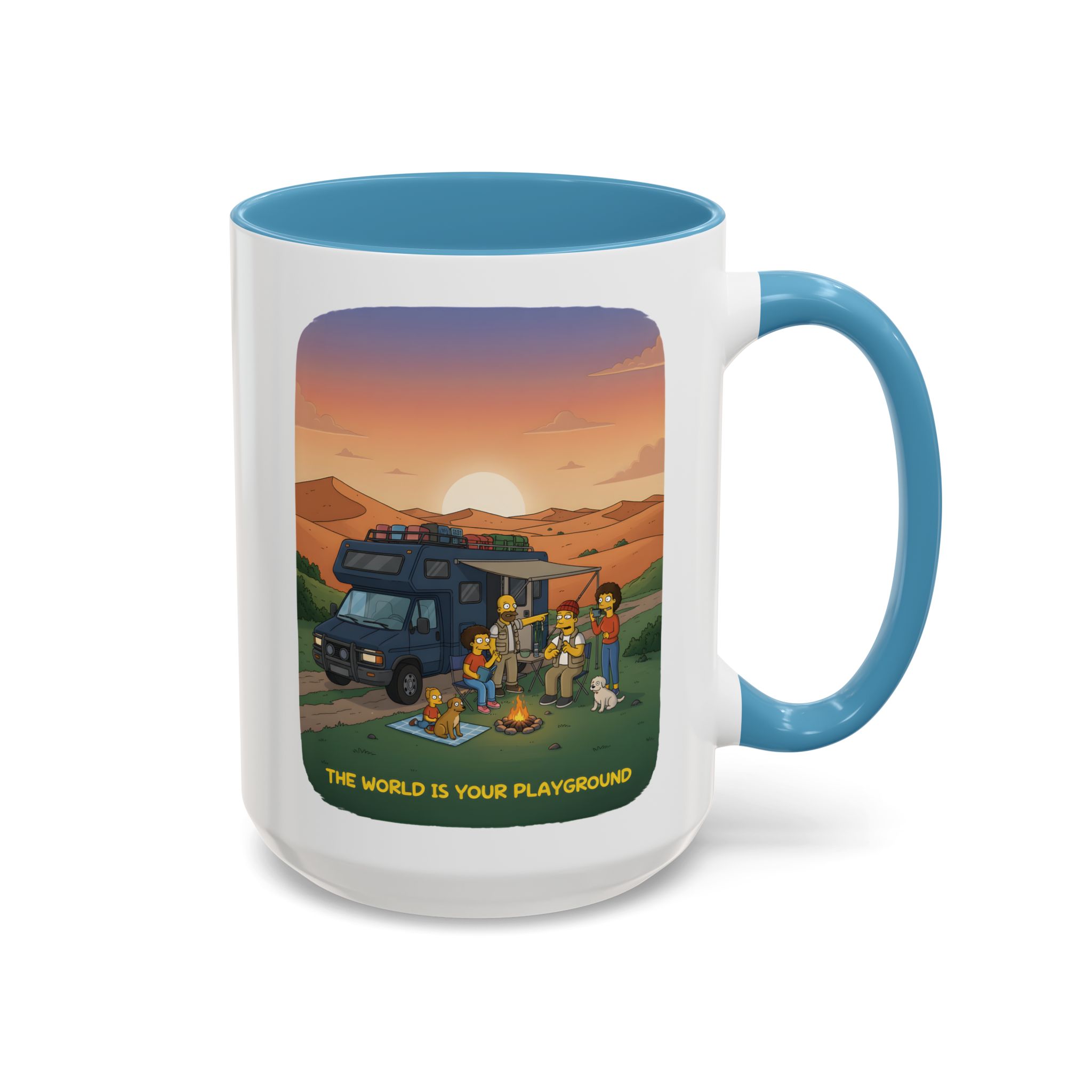 Accent Coffee Mug (11, 15oz) — "The World Is Your playground" Design Sitcom-Line