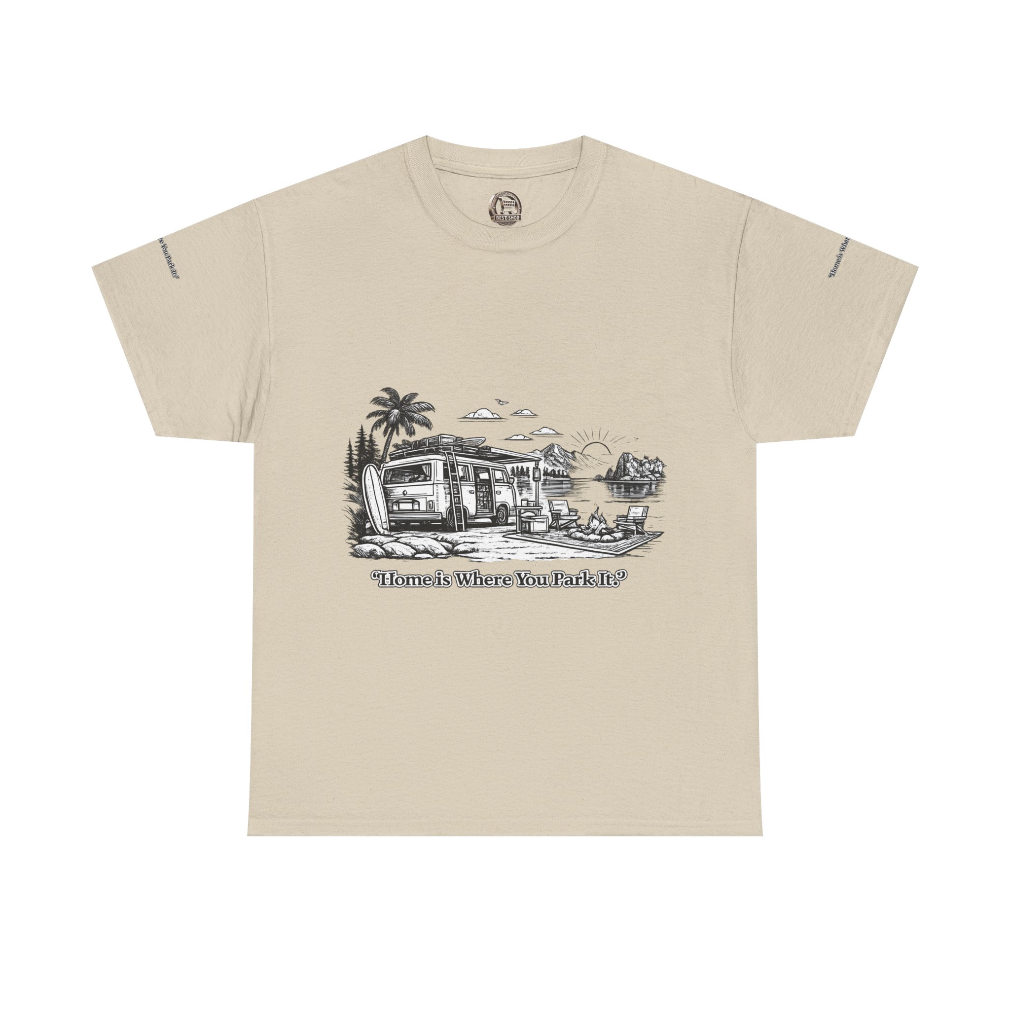 1778517990363962233_2048.jpeg Unisex Heavy Cotton Tee — "Home Is Where You Park It" Design Minimal-Line