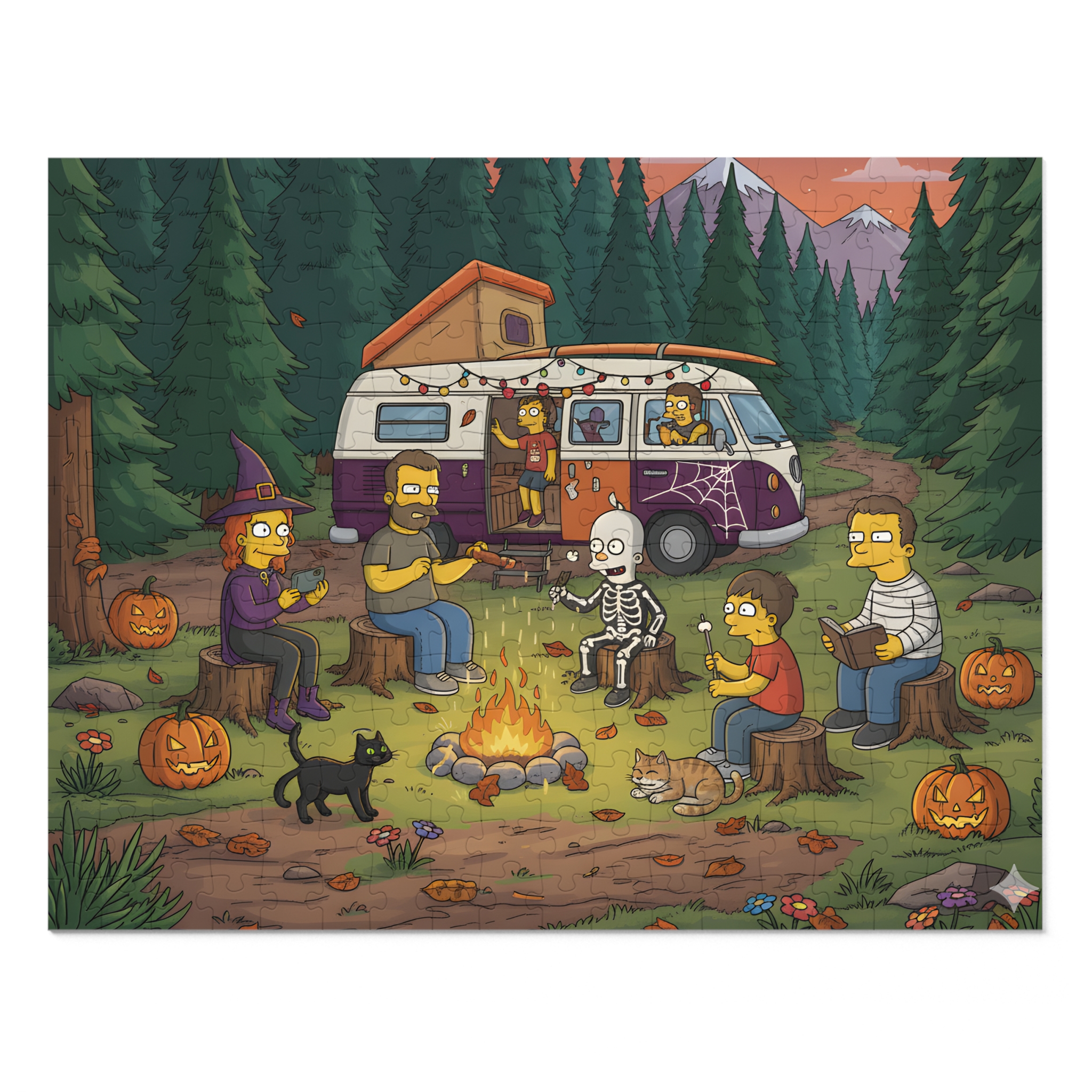 Jigsaw Puzzle with Tin — Autumn Camping Jigsaw Halloween