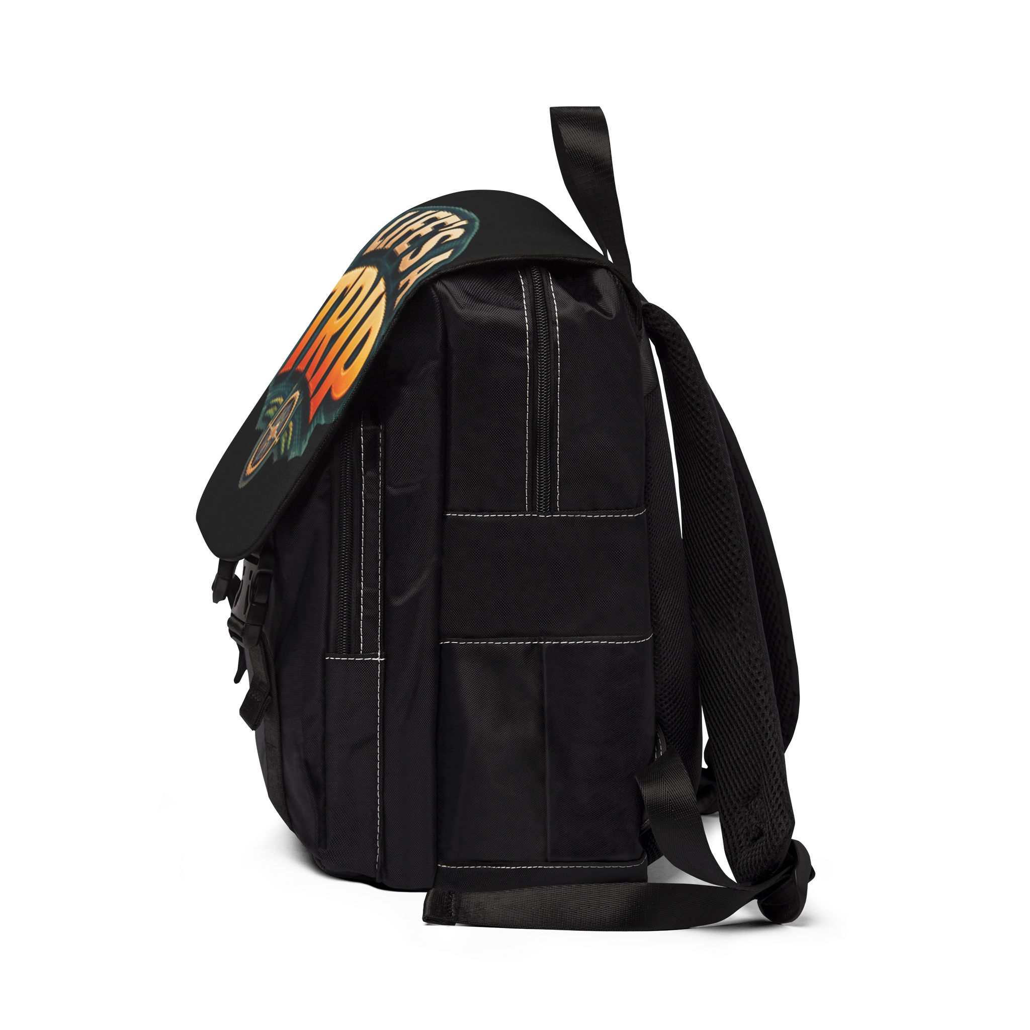 Unisex Casual Shoulder Backpack—"Lifes A Trip" Design Scenic-Line(Campervan)