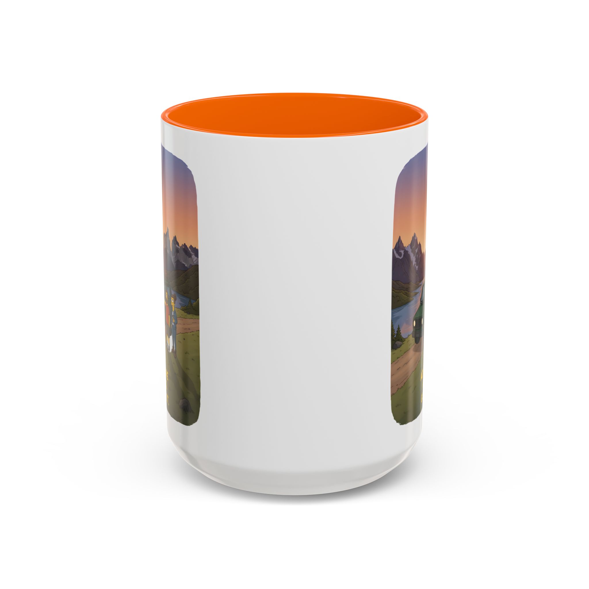 Accent Coffee Mug (11, 15oz) — "Adventure Awaits-Go Find It" Design Sitcom-Line