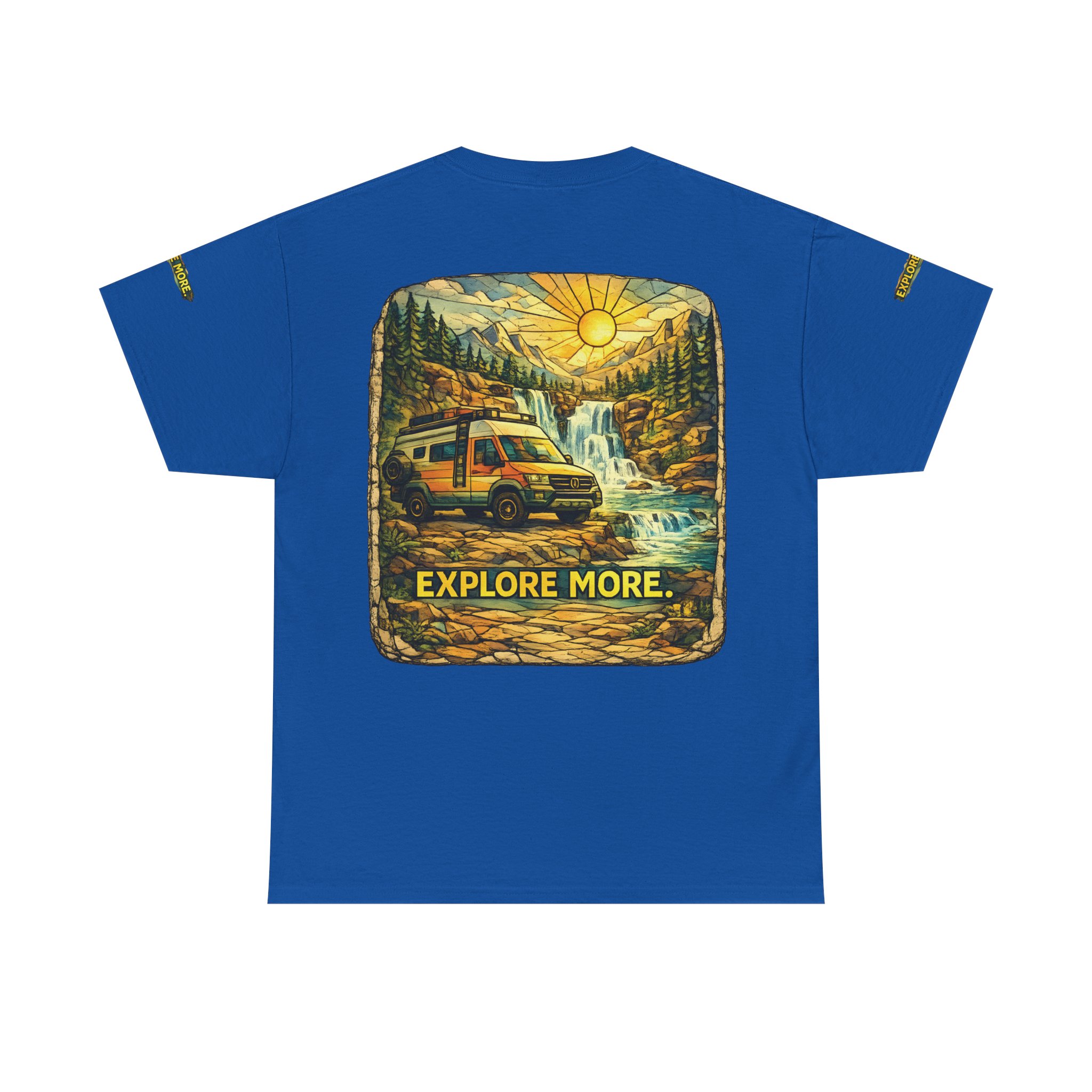Unisex Heavy Cotton Tee — "Explore More" Design Cubic-Line