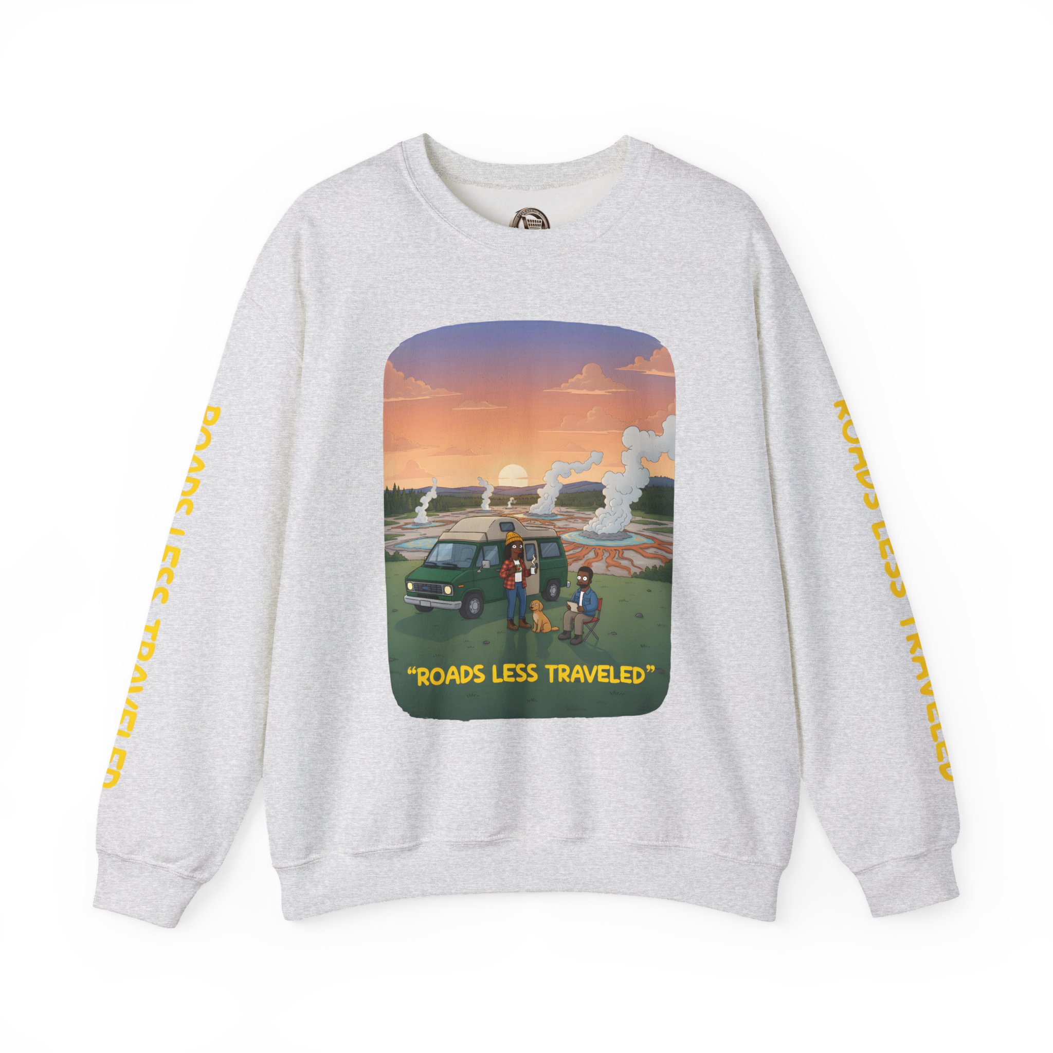 Unisex Heavy Blend™ Crewneck Sweatshirt — "Roads Less Traveled" Design Sitcom-Line