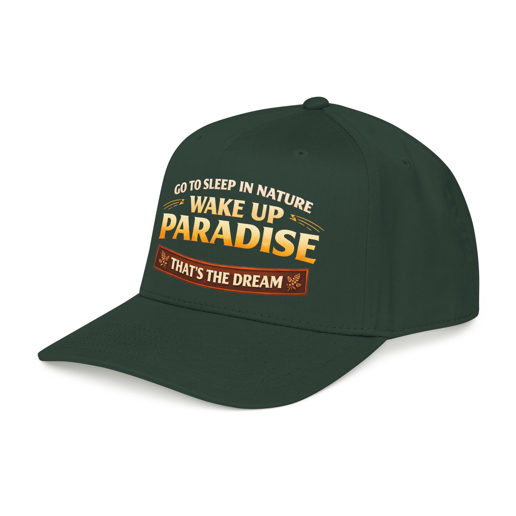 Baseball Cap - "Go sleep Nature-Wake Up Paradise" Design Scenic-Line
