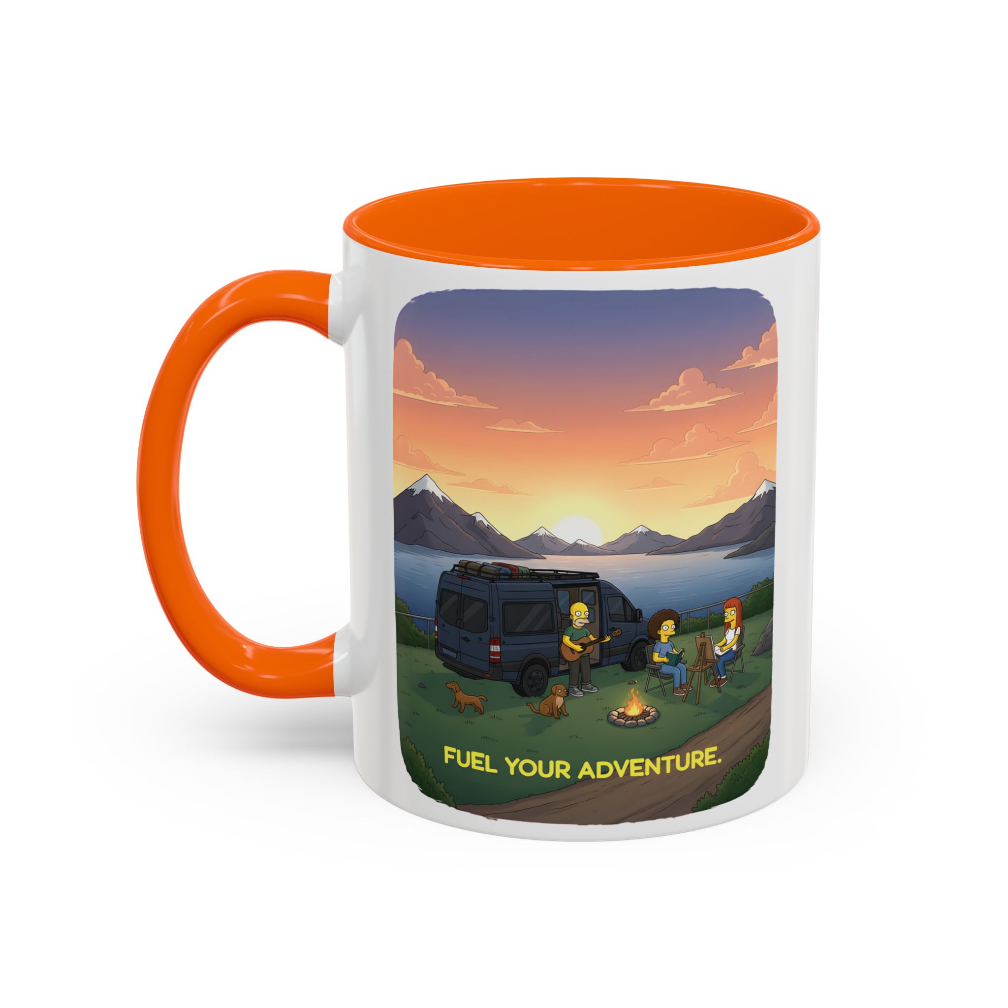 Accent Coffee Mug (11, 15oz) — "Fuel Your Adventure" Design Sitcom-Line