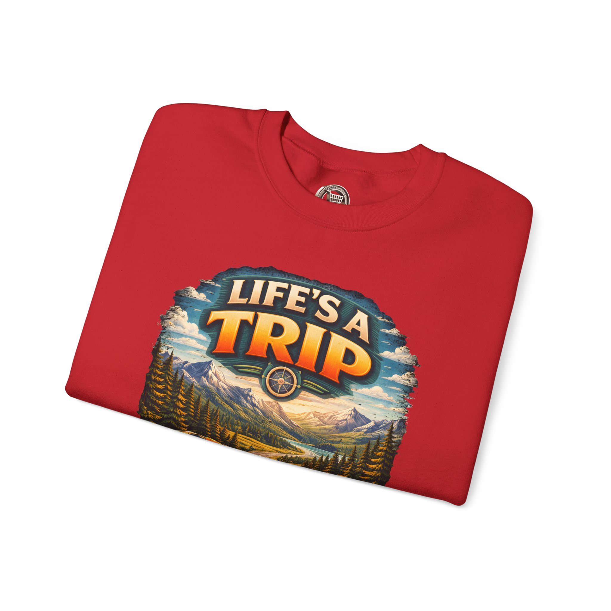 Unisex Heavy Blend™ Crewneck Sweatshirt — "Life s A Trip" Design Scenic-Line