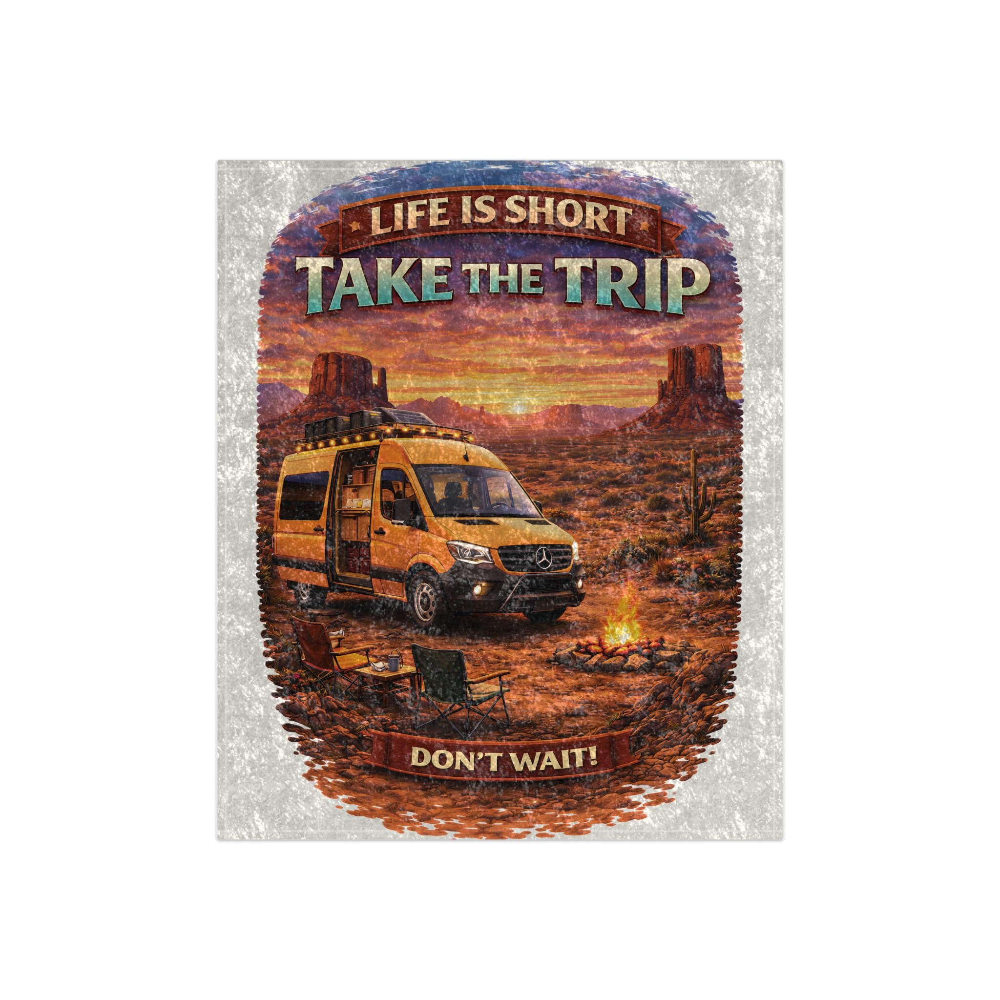 17843495653219208124_2048.jpeg Crushed Velvet Blanket —"Life Is To Short-Take The Trip" Design Scenic-Line (Campervan)