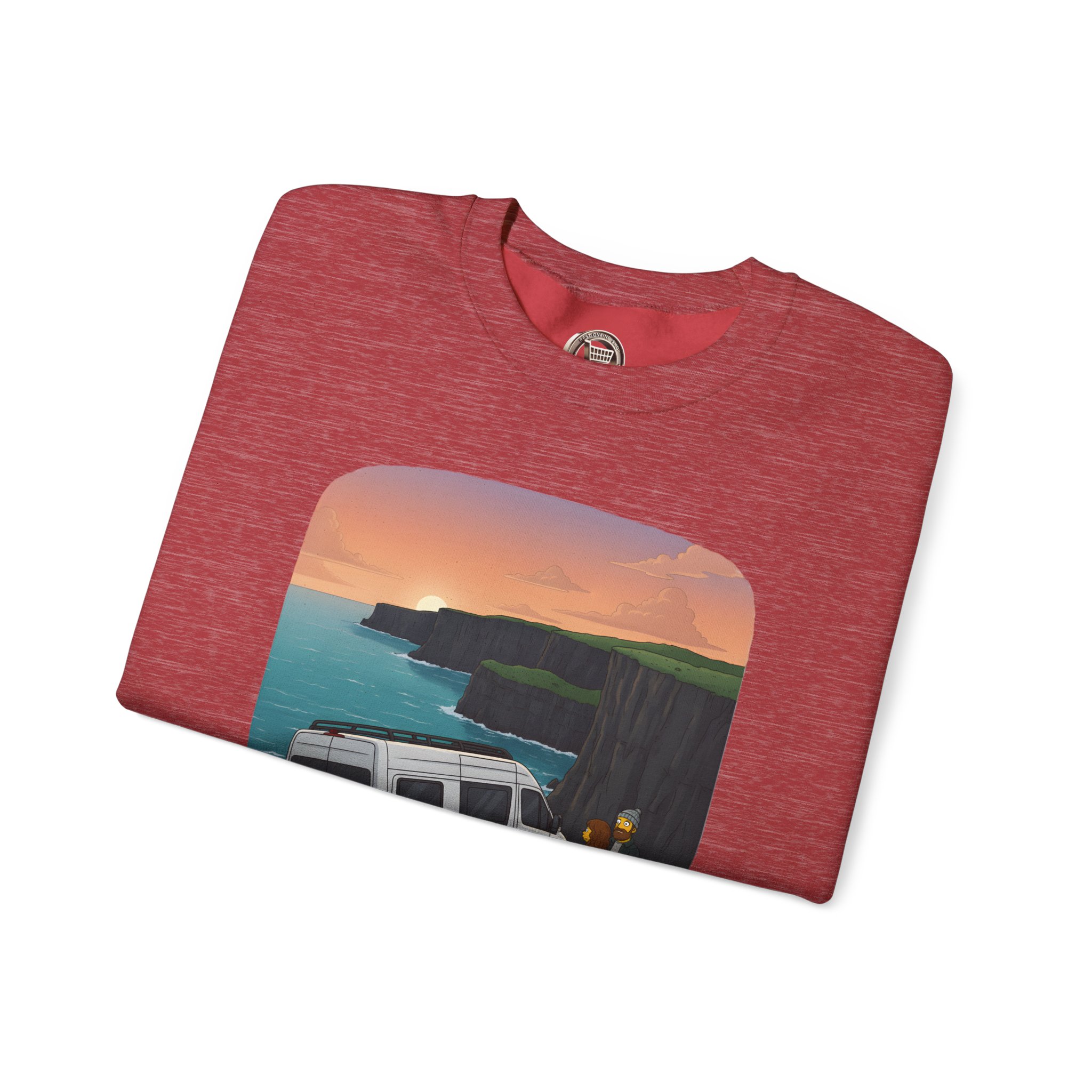 Unisex Heavy Blend™ Crewneck Sweatshirt — "Ocean Views-Adventures Awaits" Design Sitcom-Line