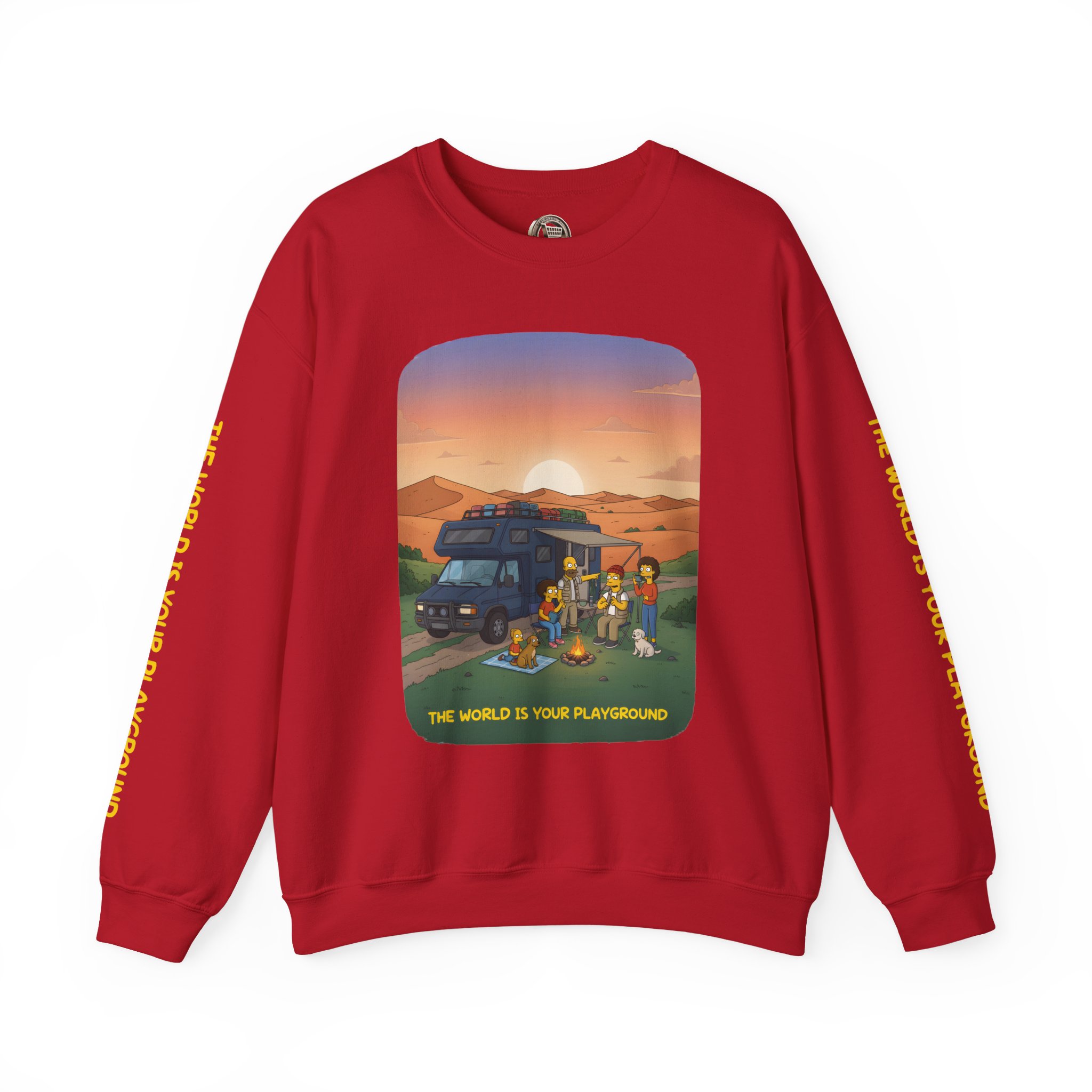 Unisex Heavy Blend™ Crewneck Sweatshirt — "The World Is Your playground" Design Sitcom-Line