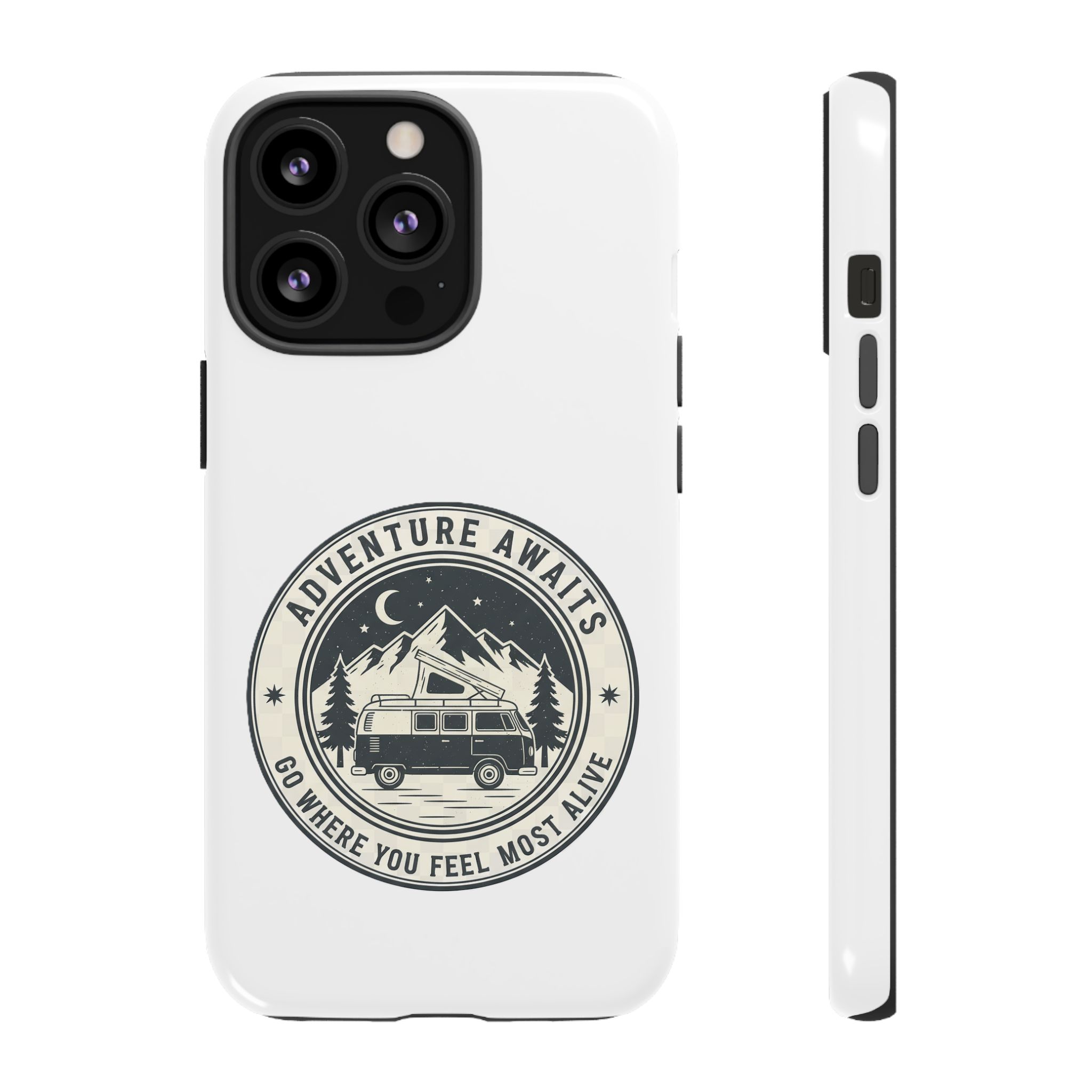 Phone Case — "Adventure Awaits-Go Where You Feel Most Alive" Camper Van Design