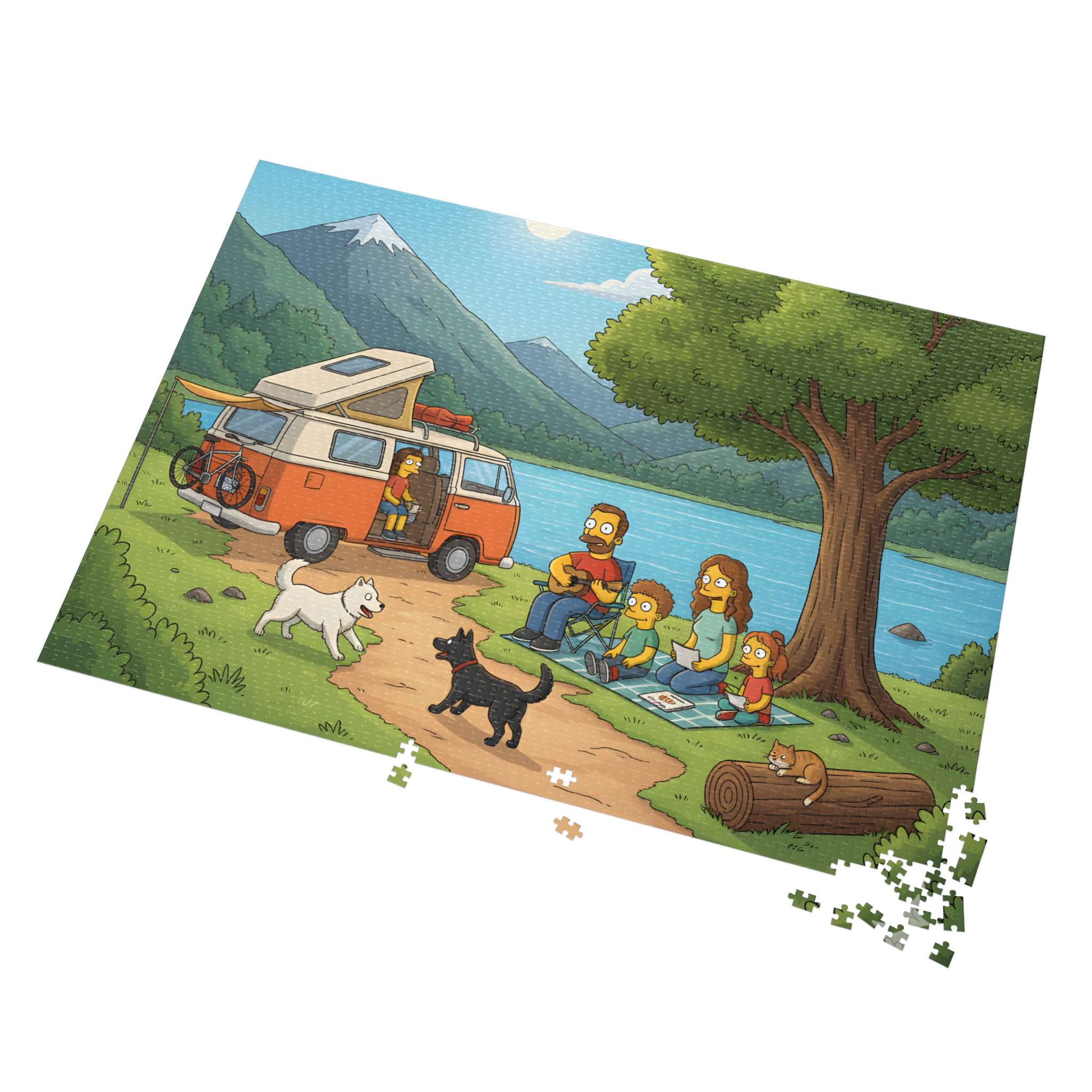 Jigsaw Puzzle with Tin — Scenic Campervan Lake