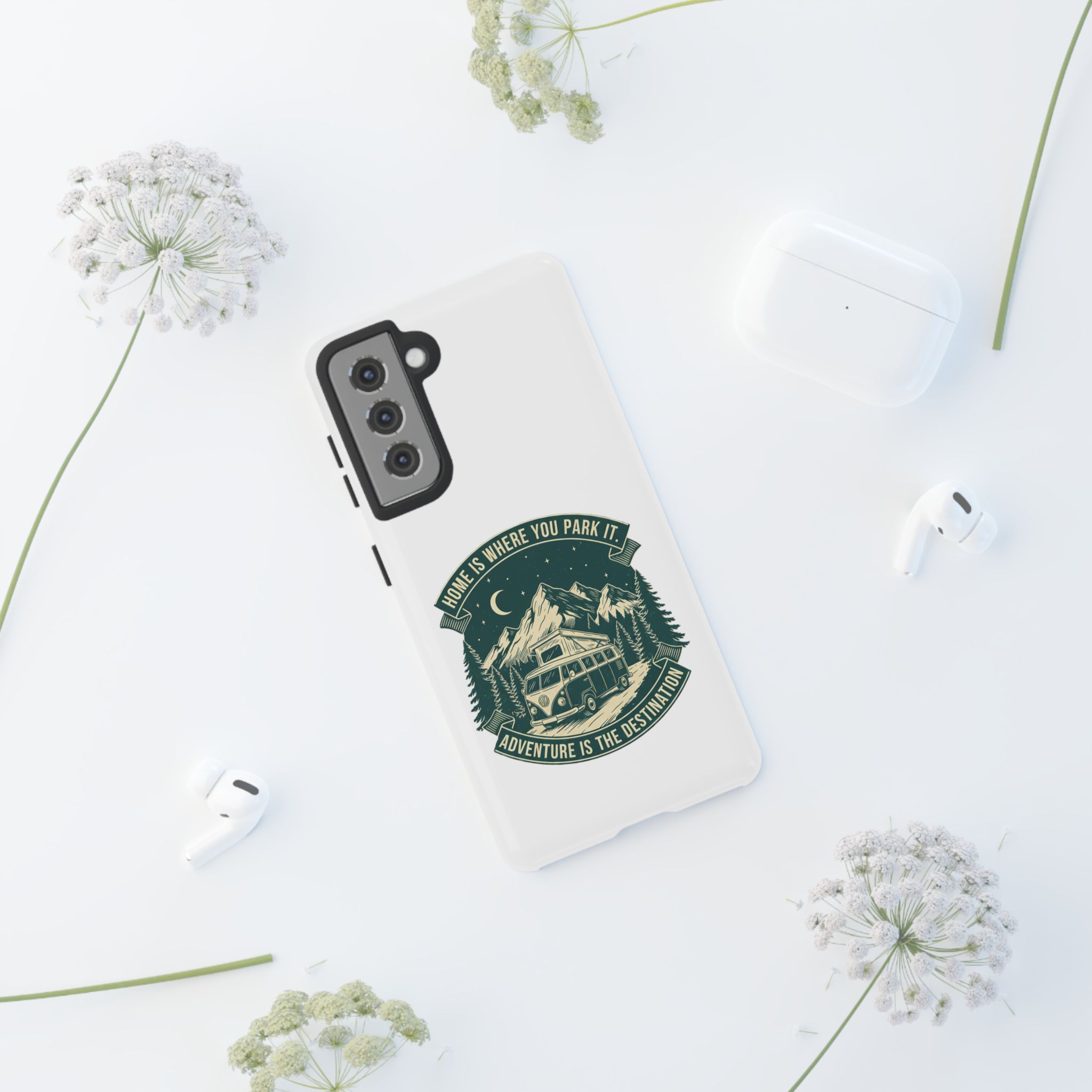 Phone Case — "Home Is Where You Park It-Adventure is the destination" Camper Van Design