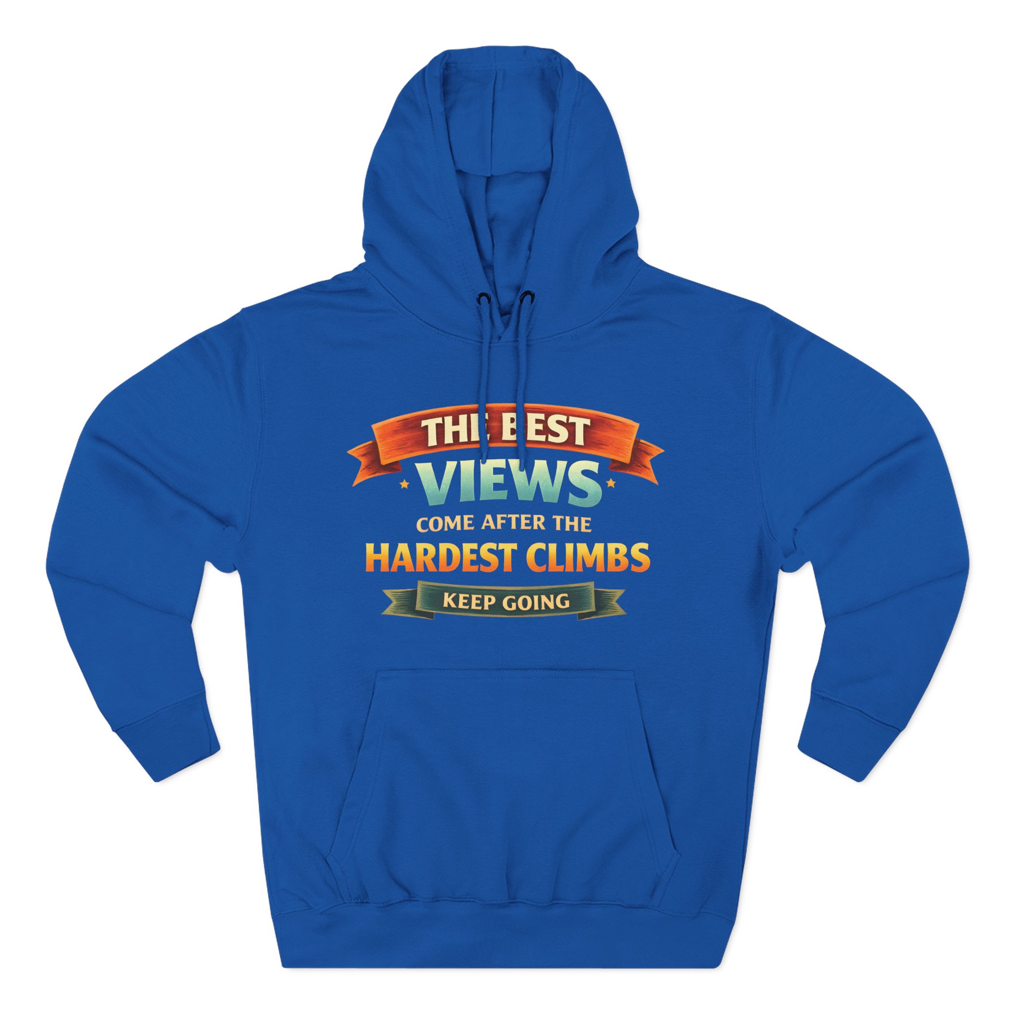 Three-Panel Fleece Hoodie - "The Best Views" Design Scenic-Line