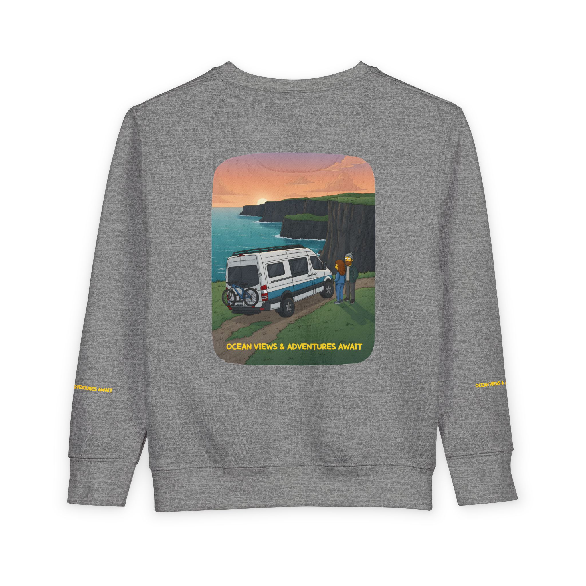 Toddler Sweatshirt - "Ocean Views-Adventures Awaits" (Design Sitcom-Line)