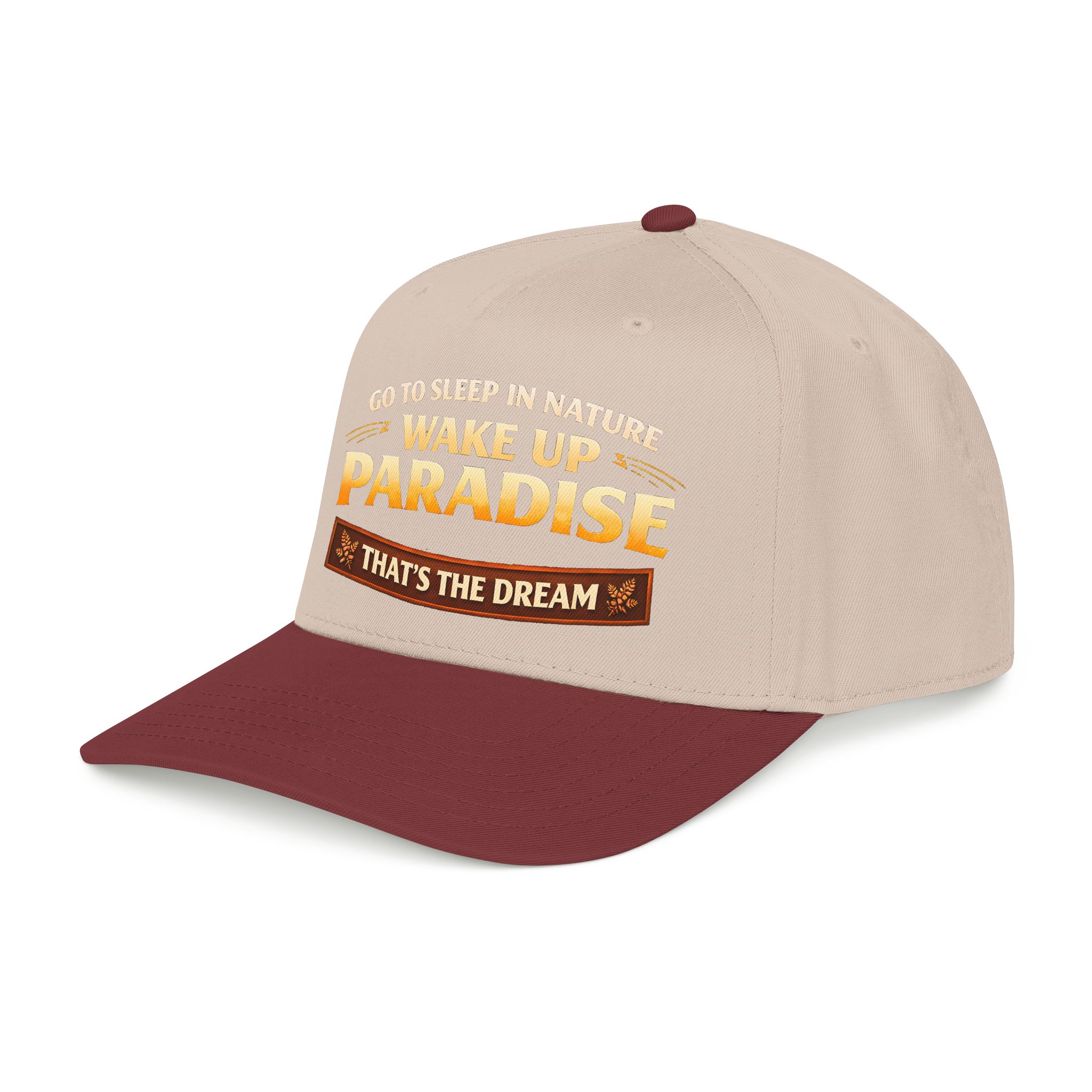Baseball Cap - "Go sleep Nature-Wake Up Paradise" Design Scenic-Line