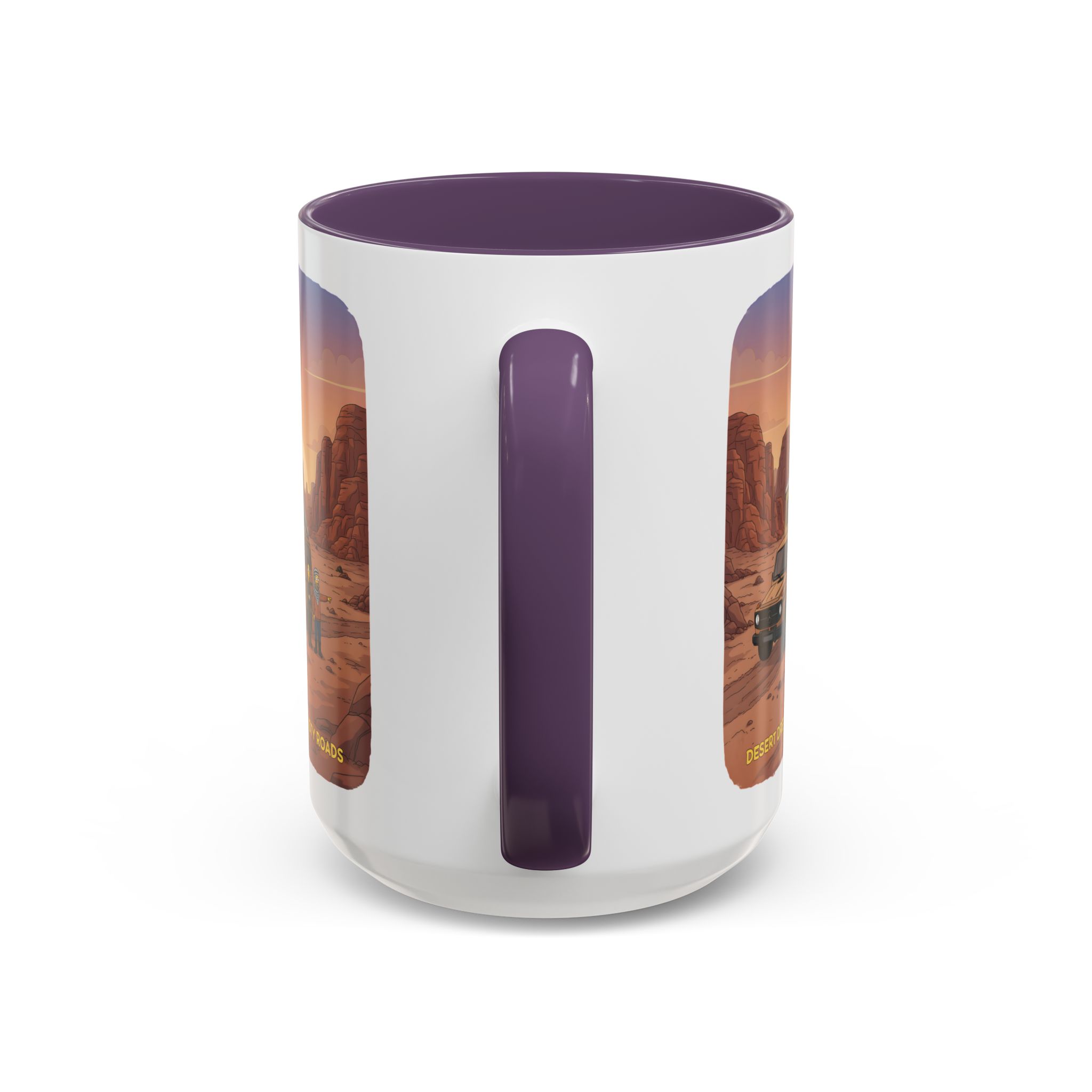 Accent Coffee Mug (11, 15oz) — "Desert Dreams Dusty Roads" Design Sitcom-Line