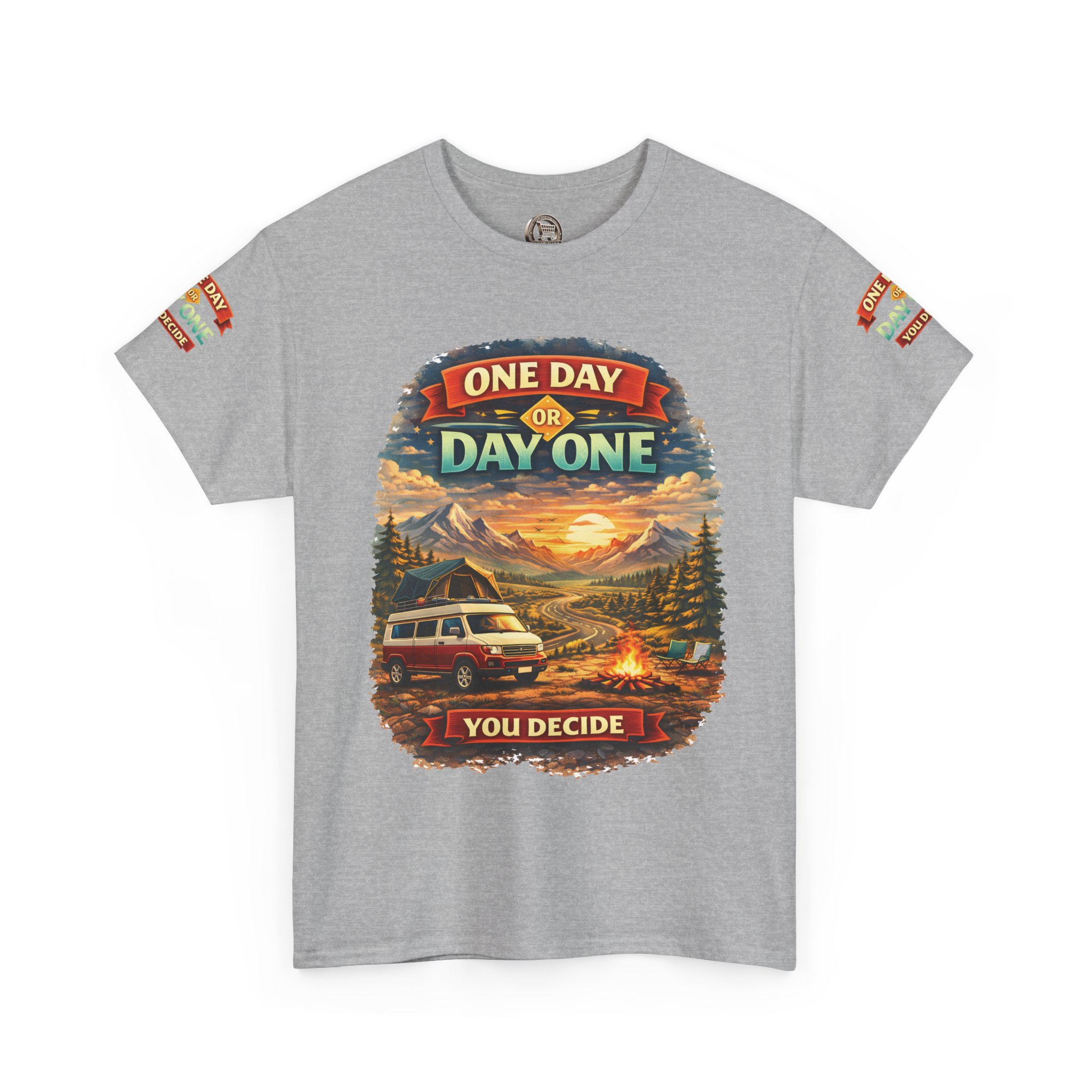 17883514288679004581_2048.jpeg Unisex Heavy Cotton Tee — "One Day Or Day One" Design Scenic-Line