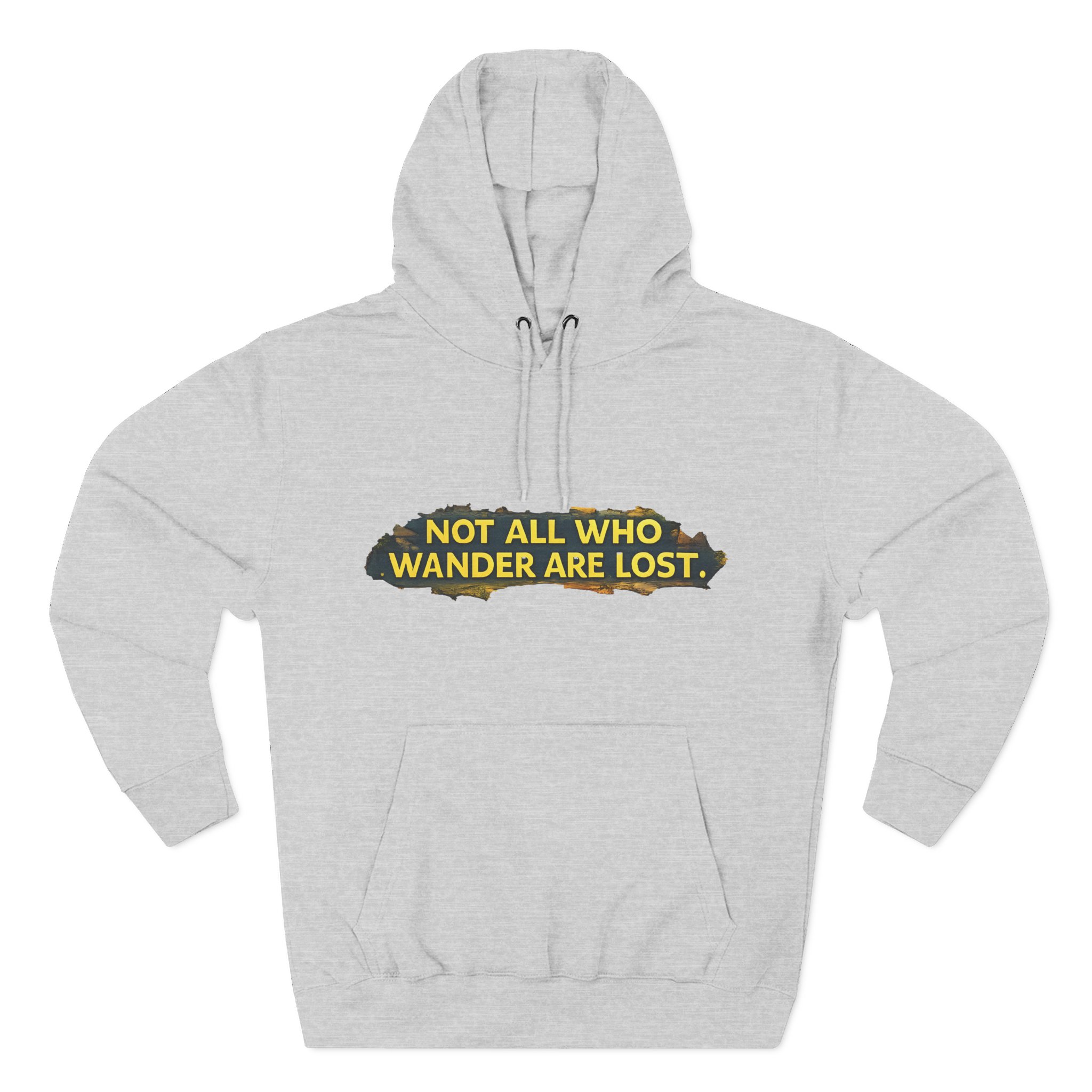 17887099761113785875_2048.jpeg Three-Panel Fleece Hoodie - "Not All Who Wander Are Lost" Design Cubic-Line