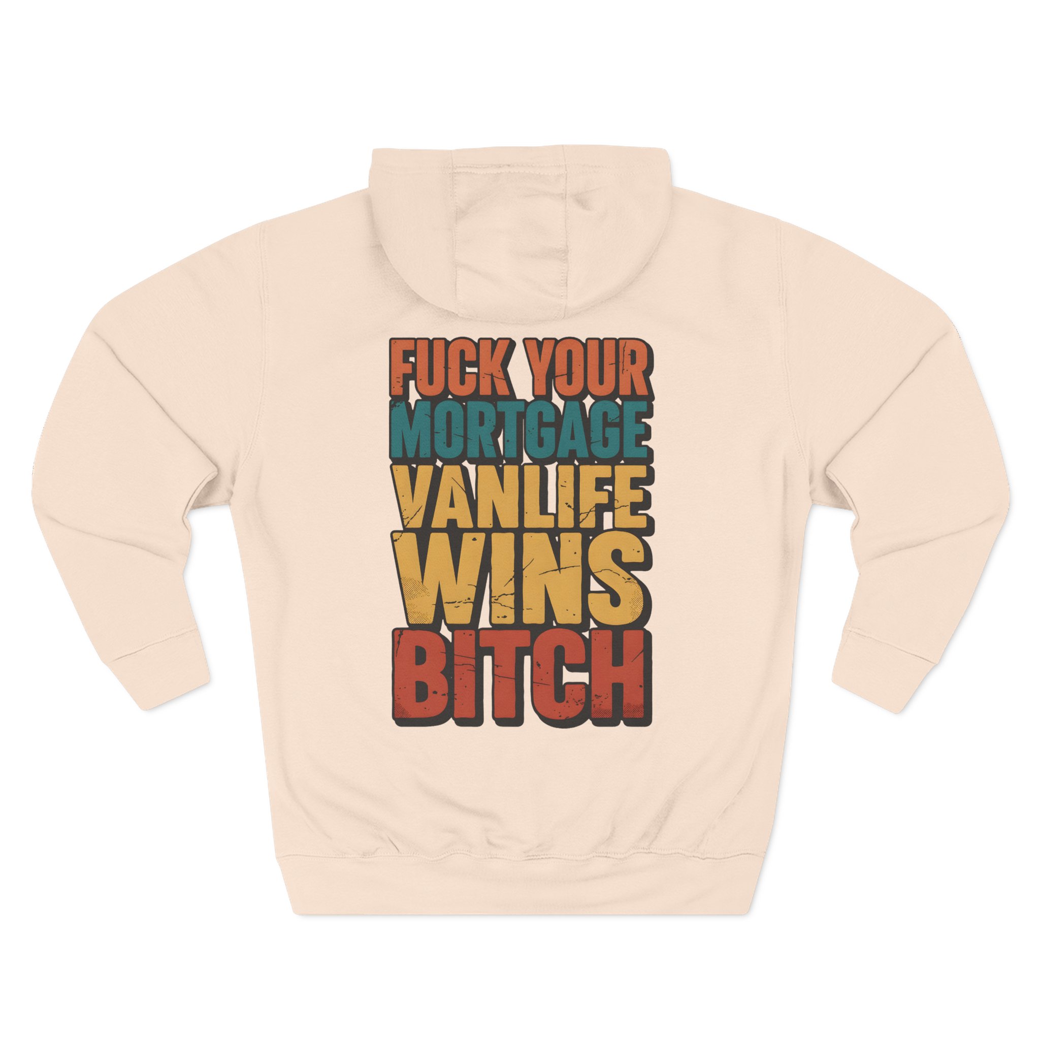 Three-Panel Fleece Hoodie - "Fuck Your Mortgage" Design F**K-Line