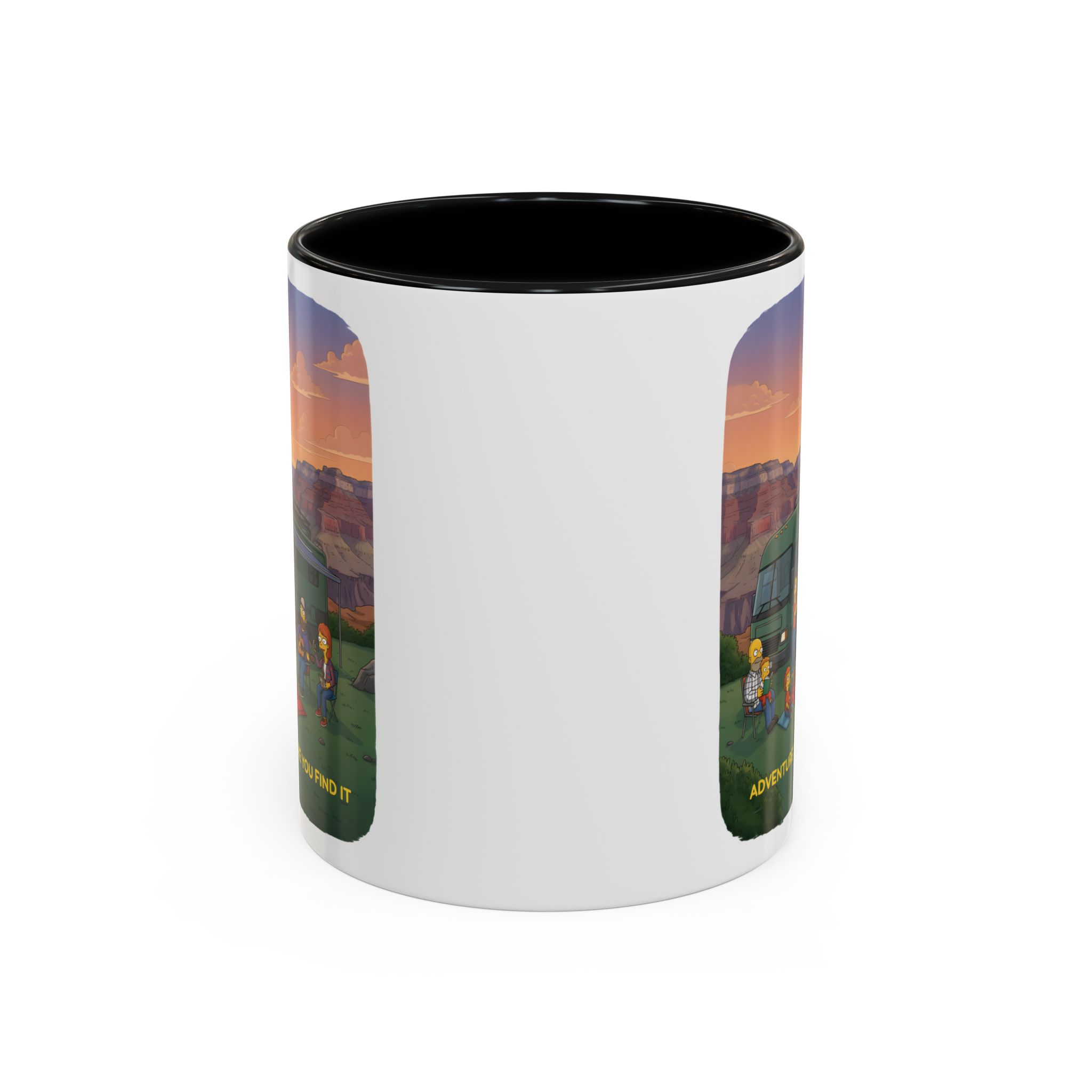Accent Coffee Mug (11, 15oz) — "Adventure Is Where You Find It" Design Sitcom-Line