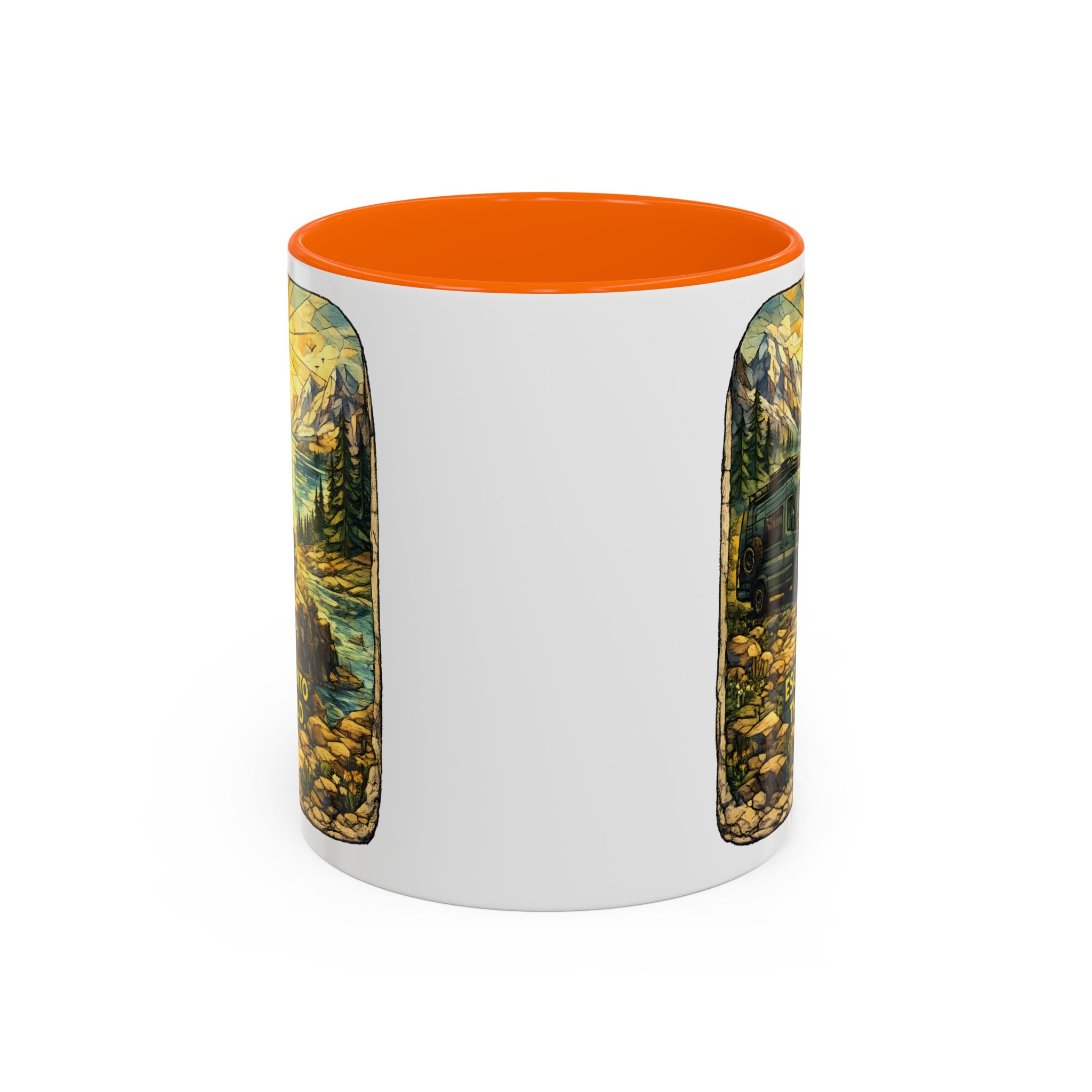 Accent Coffee Mug (11, 15oz) — "Escape Into The Wild" Design Cubic-Line