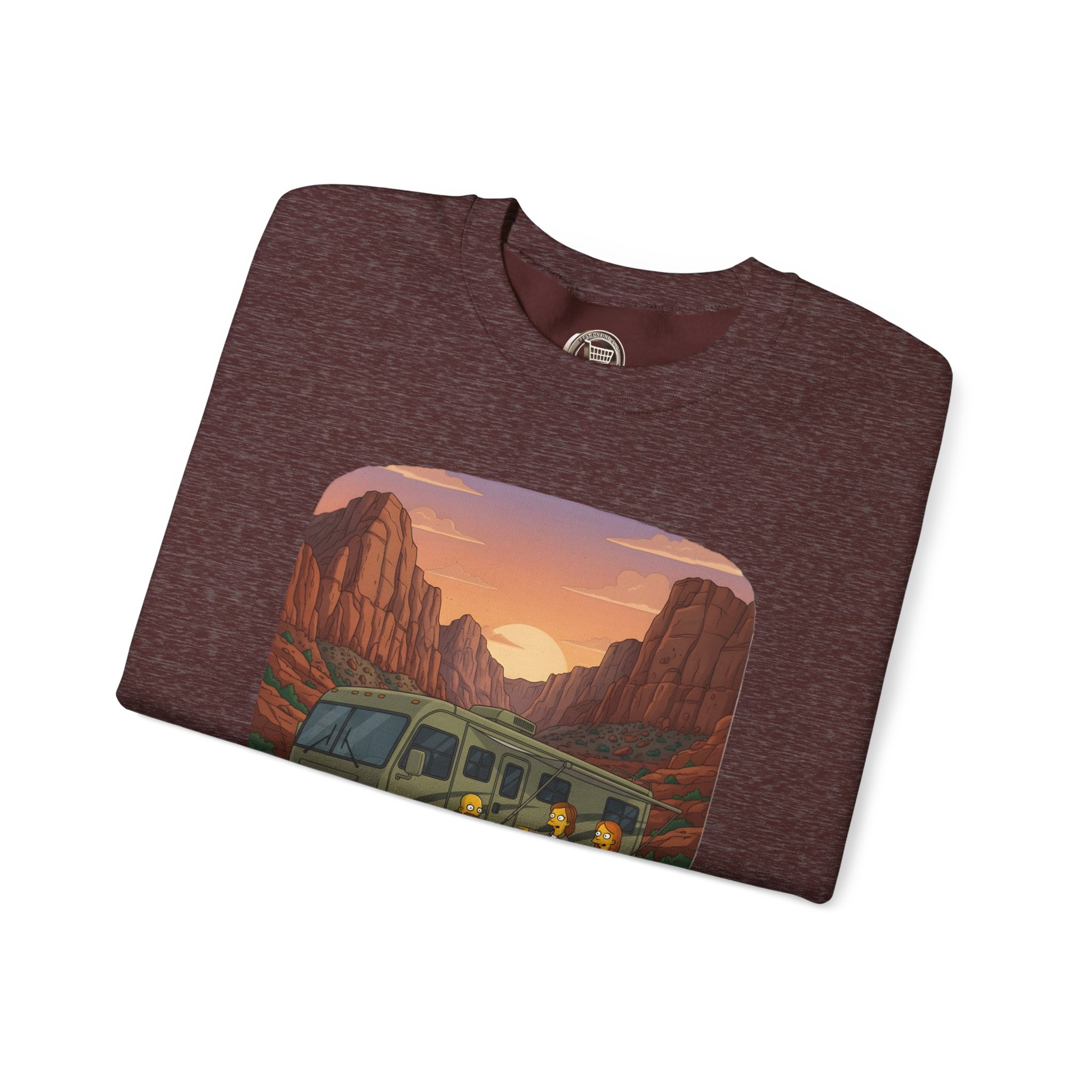 Unisex Heavy Blend™ Crewneck Sweatshirt — "Adventure Is Calling-I Must Go" Design Sitcom-Line
