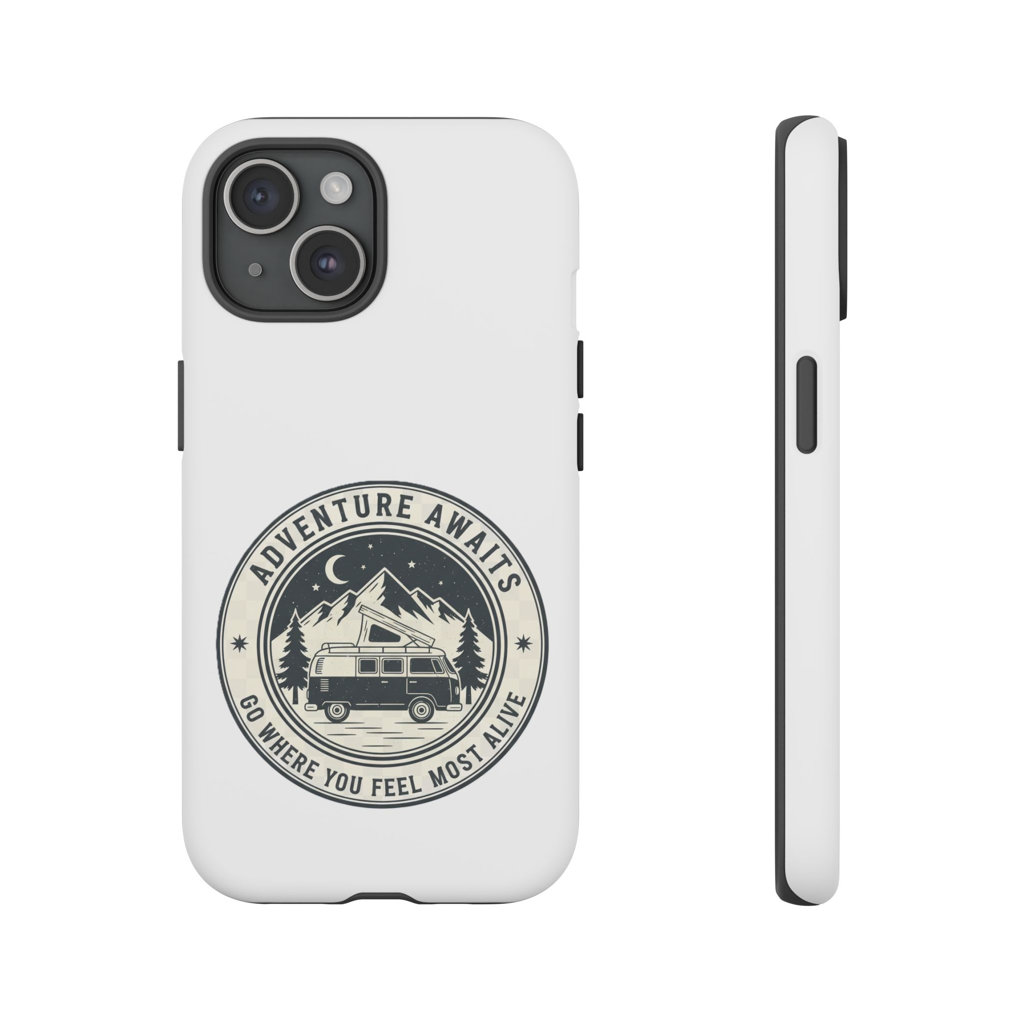 Phone Case — "Adventure Awaits-Go Where You Feel Most Alive" Camper Van Design