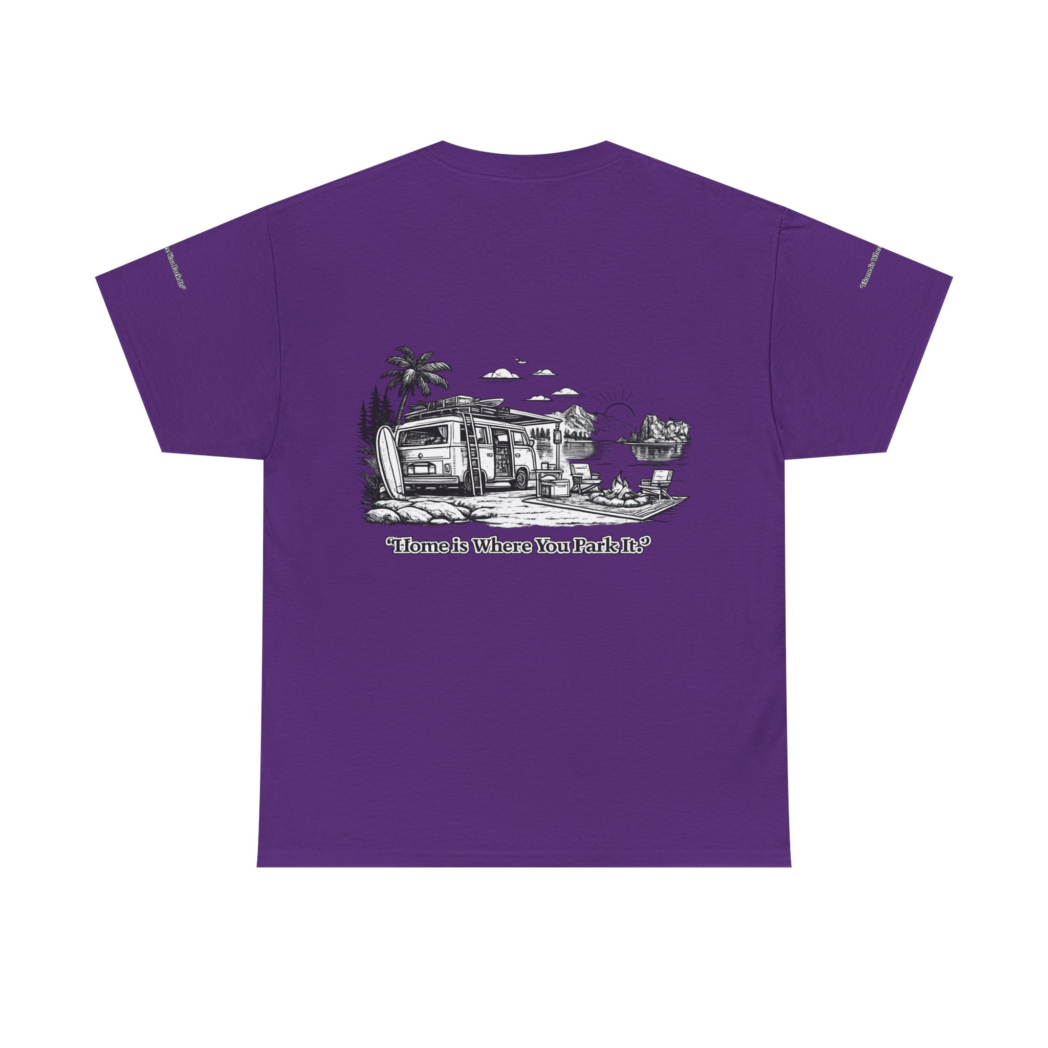 17914777298685953230_2048.jpeg Unisex Heavy Cotton Tee — "Home Is Where You Park It" Design Minimal-Line