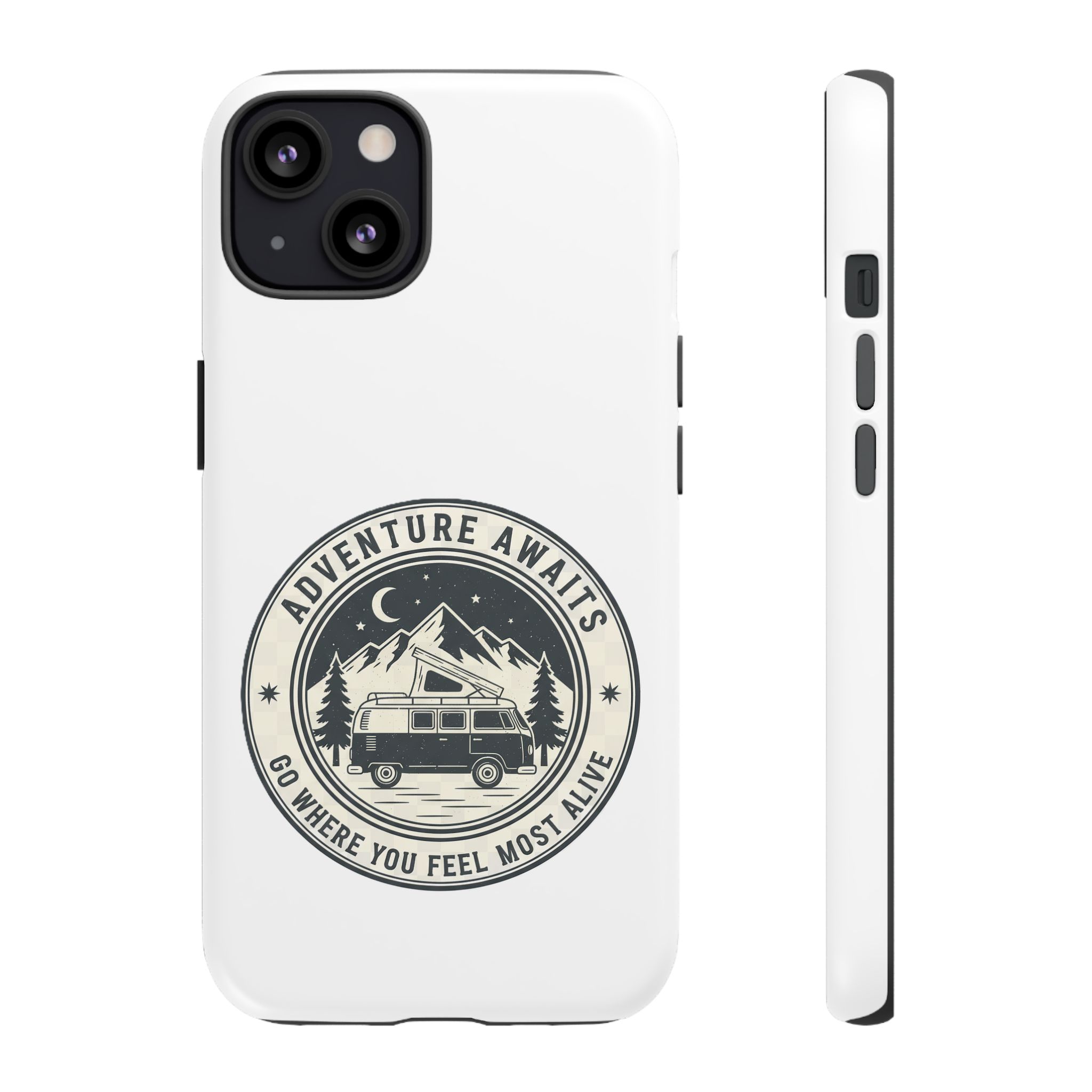 Phone Case — "Adventure Awaits-Go Where You Feel Most Alive" Camper Van Design