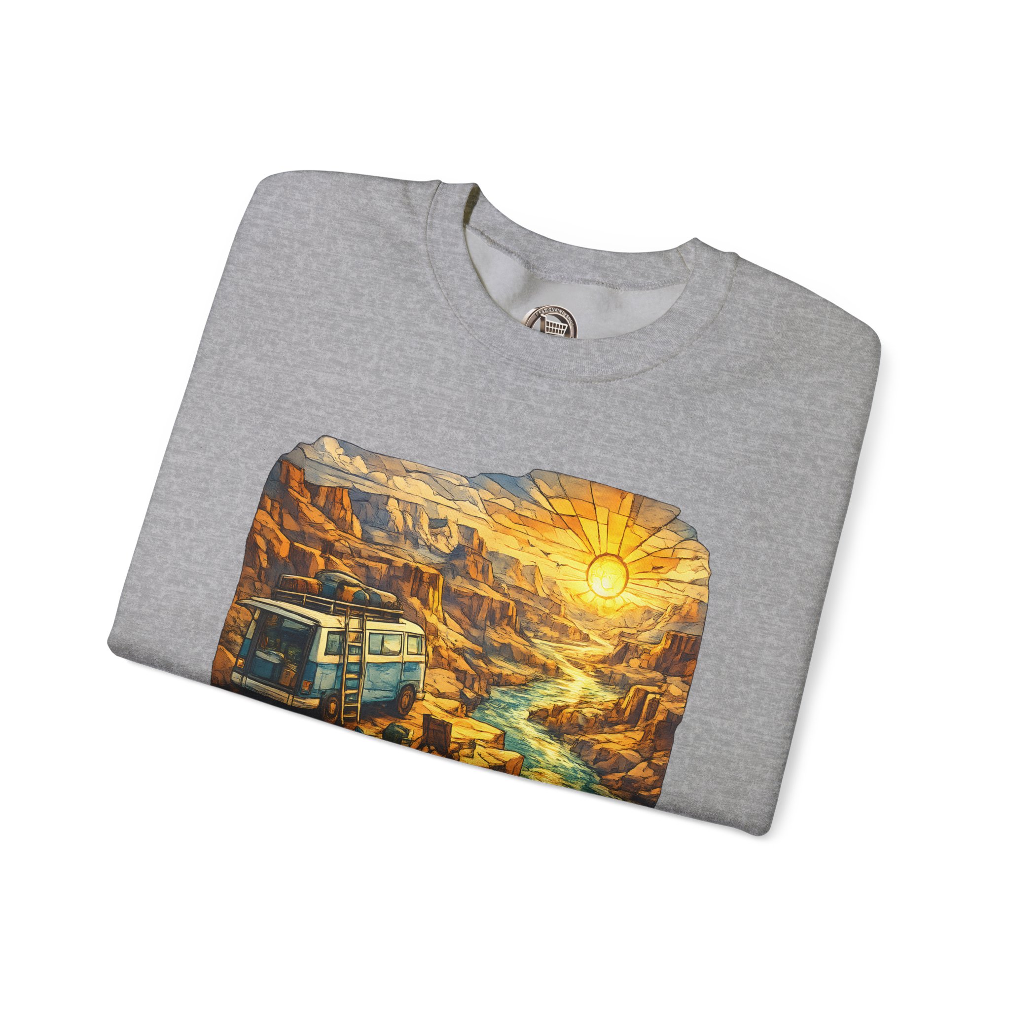 17921526509739674944_2048.jpeg Unisex Heavy Blend™ Crewneck Sweatshirt — "Chase The Sun And Follow The Wind" Design Cubic-Line