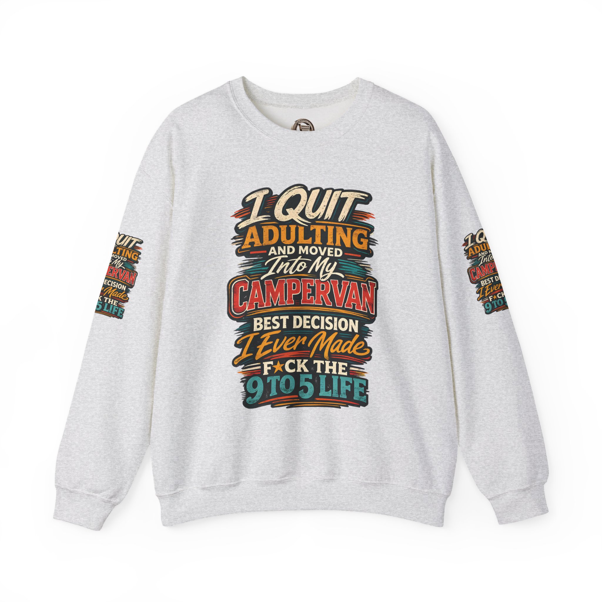 17924392111062945901_2048.jpeg Unisex Heavy Blend™ Crewneck Sweatshirt — "I Quit Adulting" Design F**K-Line