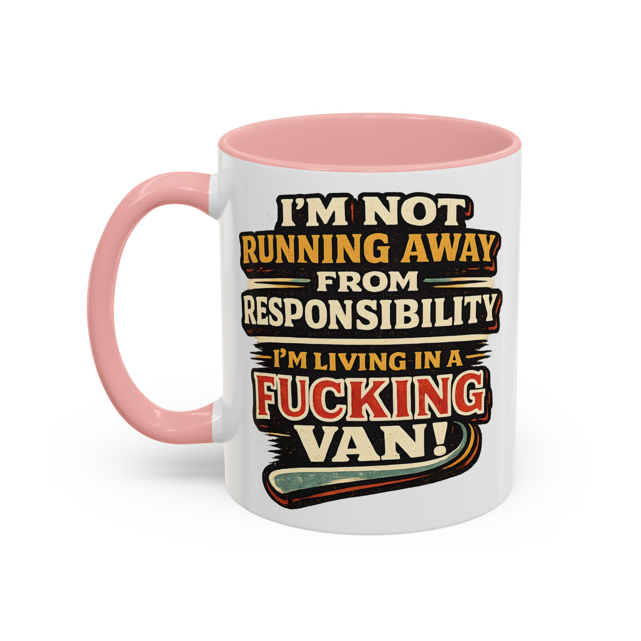 17929038658138925984_2048.jpeg Accent Coffee Mug (11, 15oz) — "I`m Not running Away" Design F**K-Line