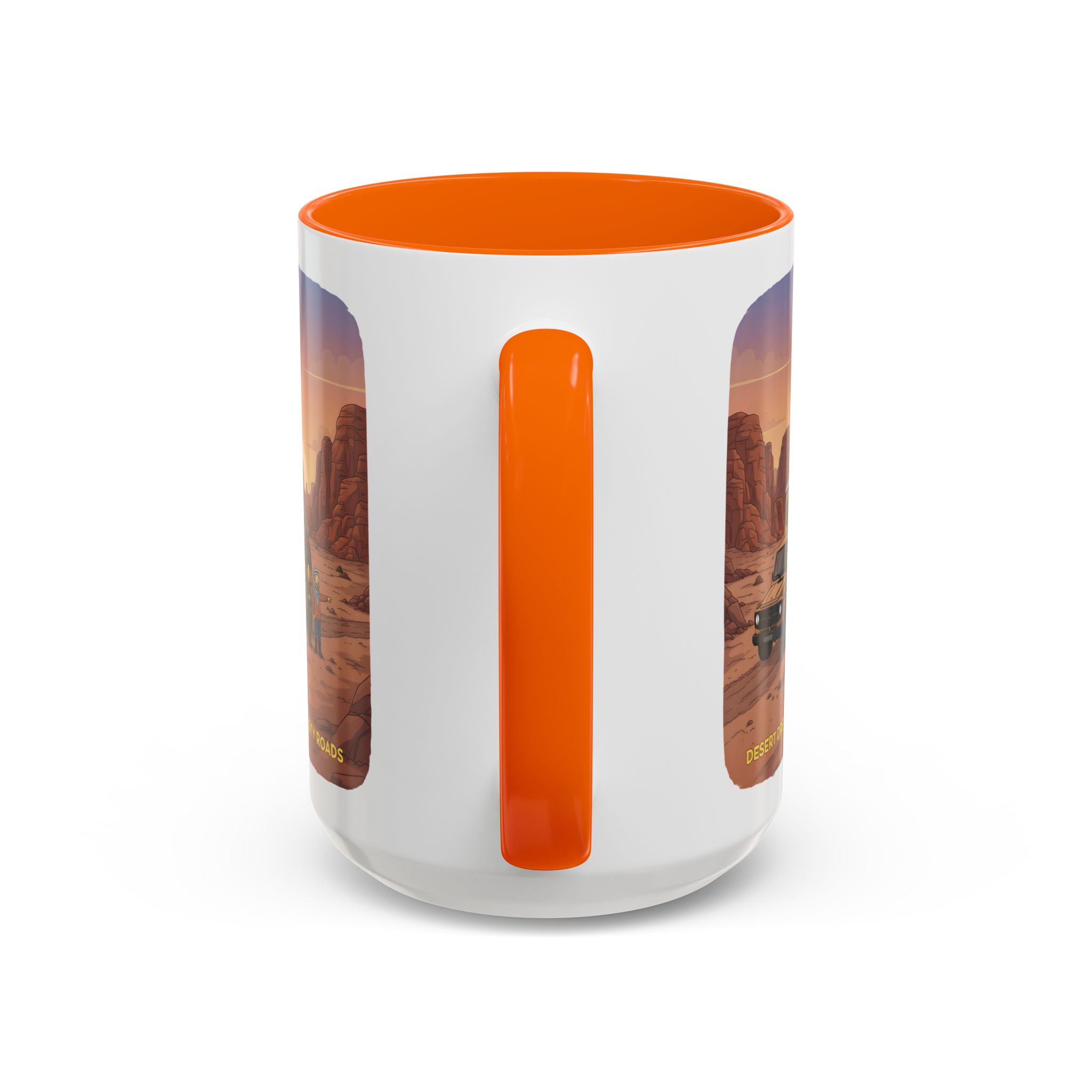 Accent Coffee Mug (11, 15oz) — "Desert Dreams Dusty Roads" Design Sitcom-Line