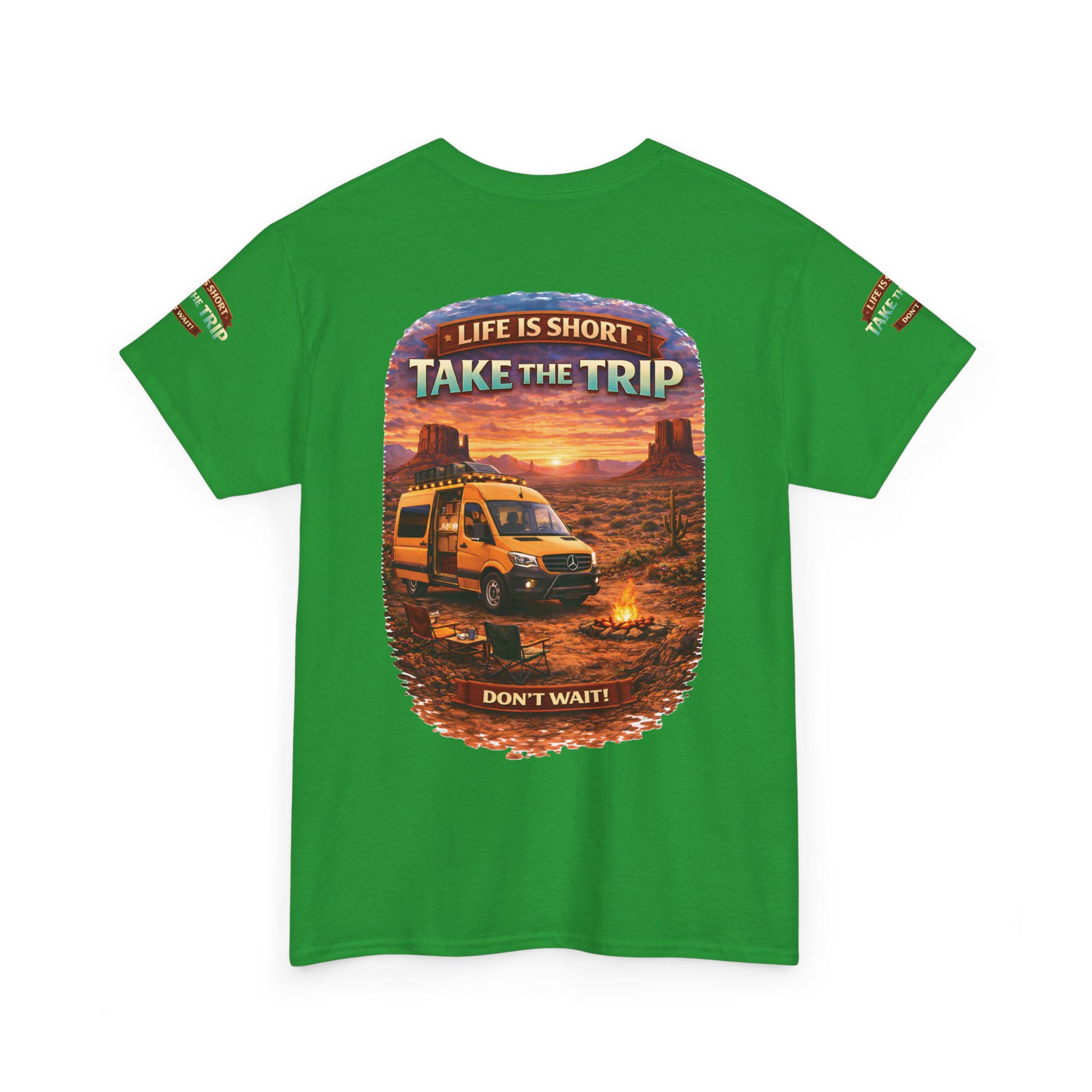 Unisex Heavy Cotton Tee — "Life Is To Short-Take The Trip" Design Scenic-Line