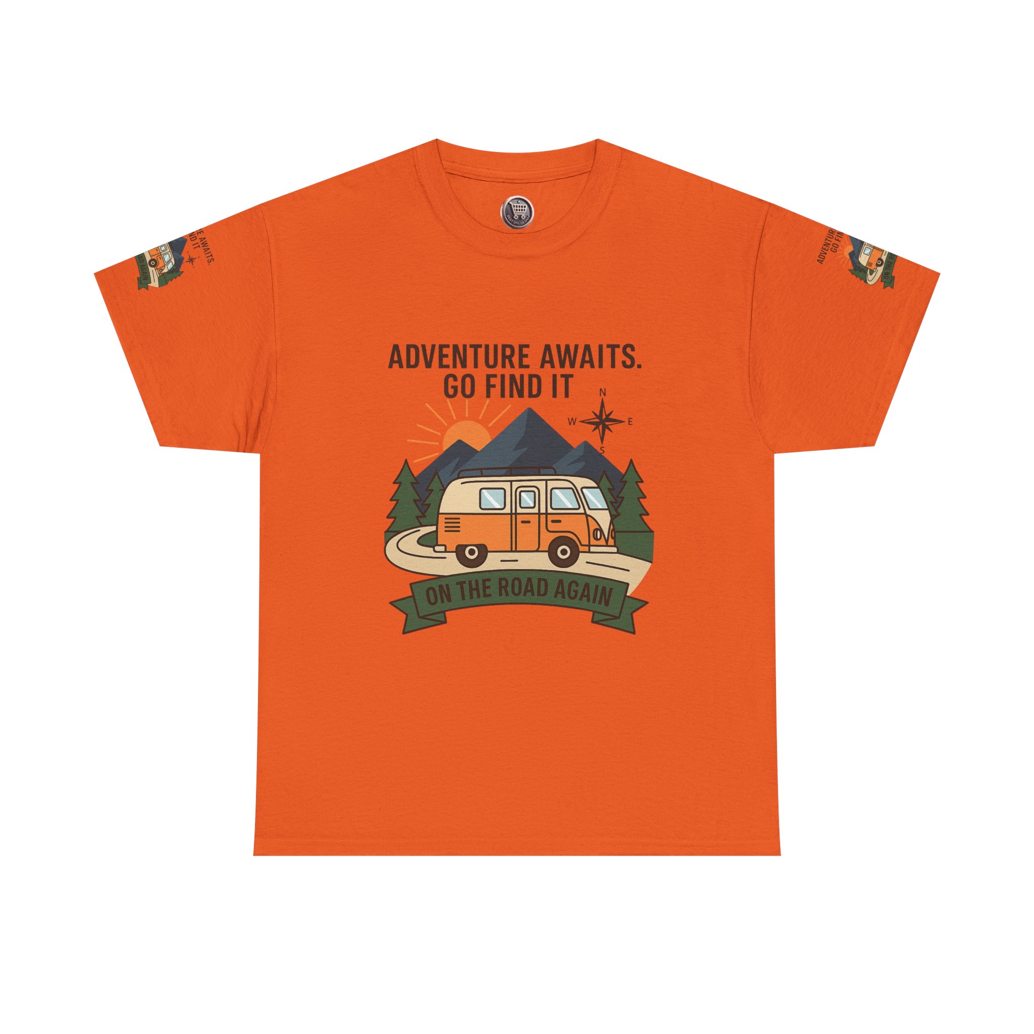 17945274228313703619_2048.jpeg Unisex Heavy Cotton Tee — 'Adventure Awaits. Go Find It' Camper Van T‑Shirt